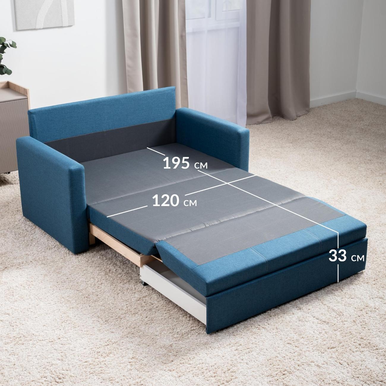 Диван Logium Вилли Р (120) Арт. ТД 303/1 Тесла деним