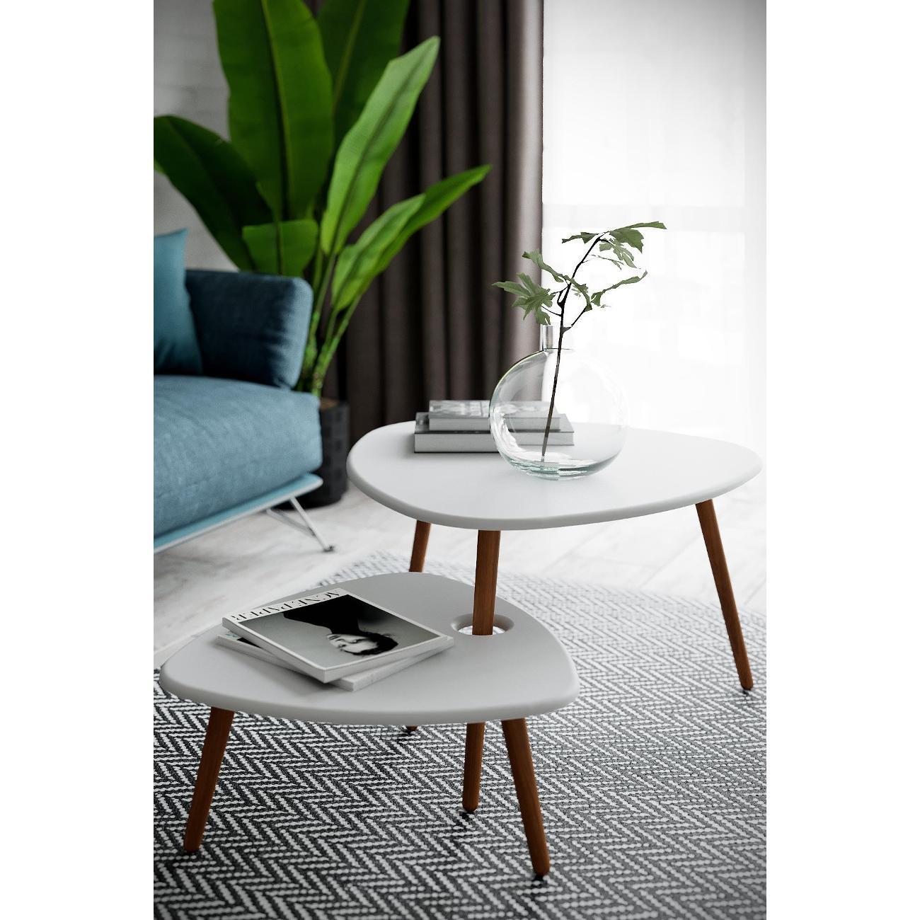 Стол журнальный Калифорния Стилгрей белый