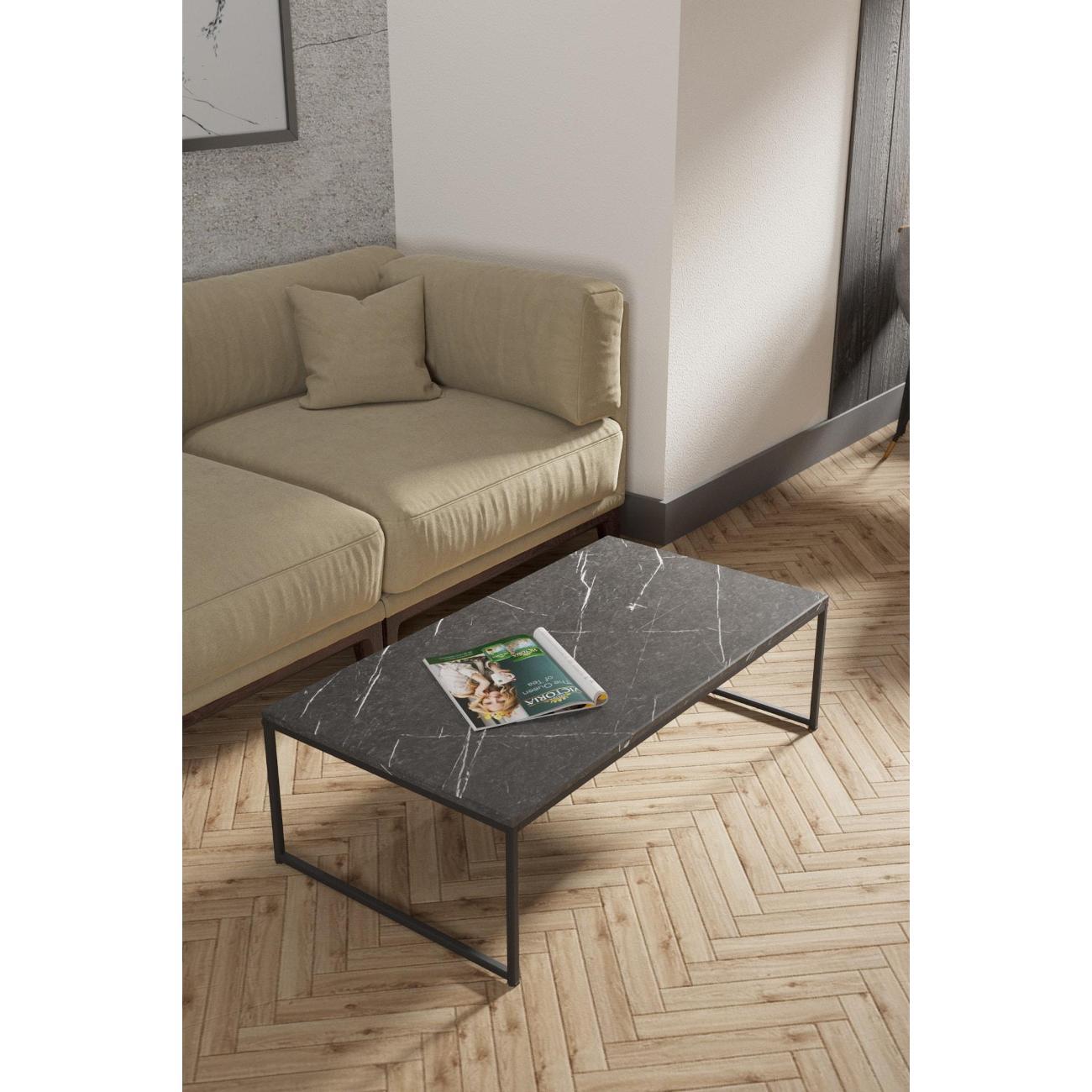 Стол журнальный Калифорния Инсайд черный мрамор