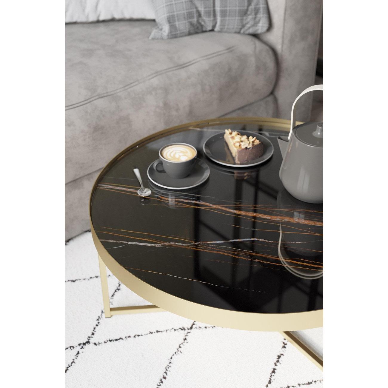 Стол журнальный Калифорния Ориндж Сахара нуар/Золото