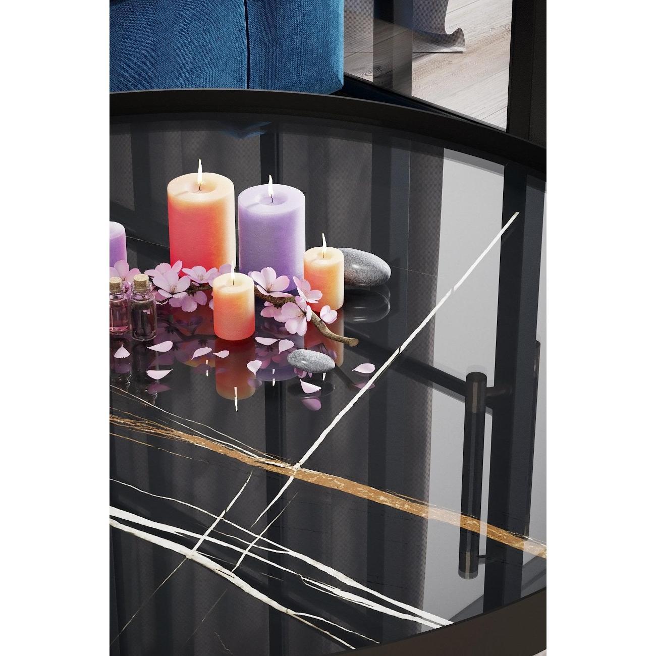 Стол журнальный Калифорния Ориндж Сахара нуар/Черный матовый