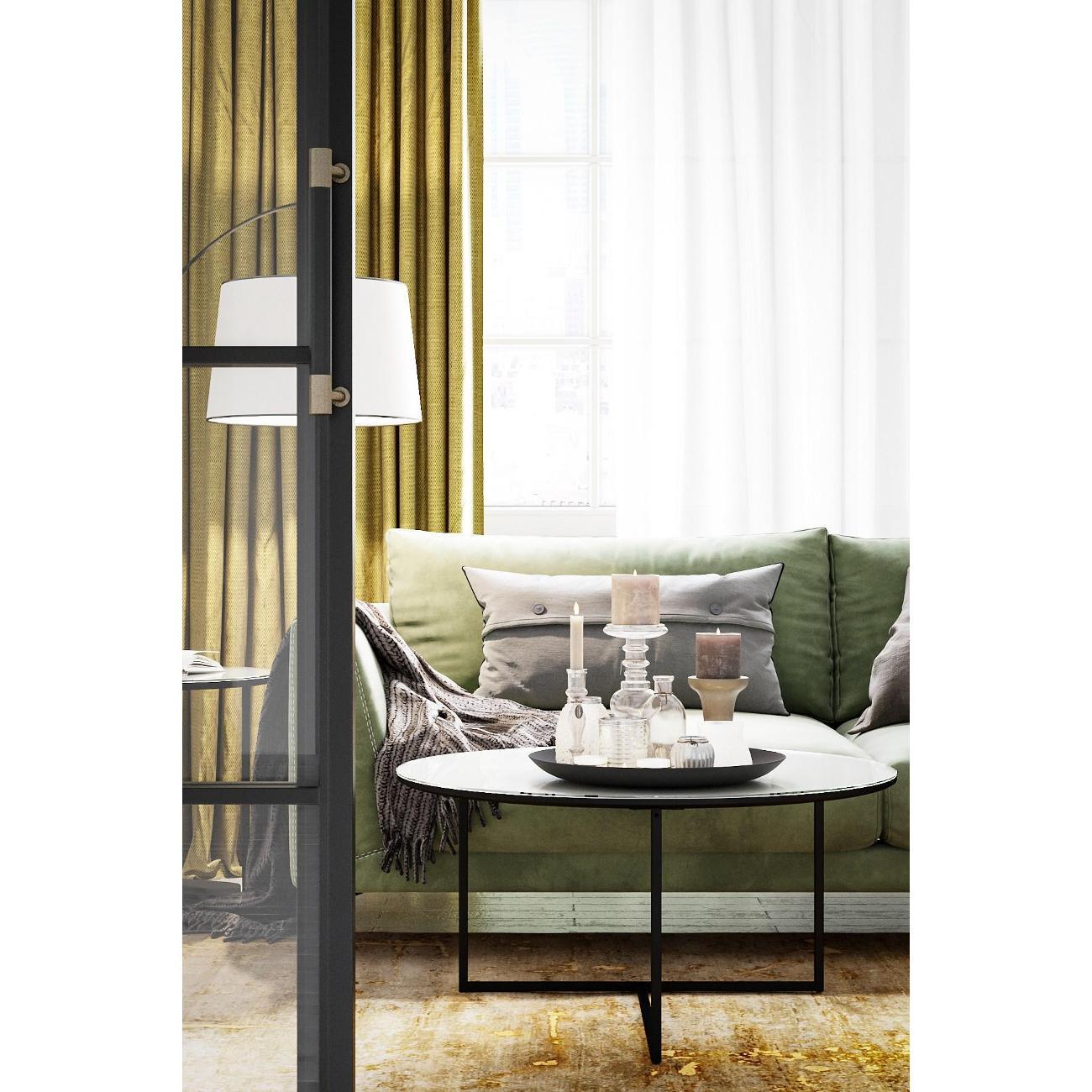 Стол журнальный Калифорния "Маджоре Glass" белая Lacobel