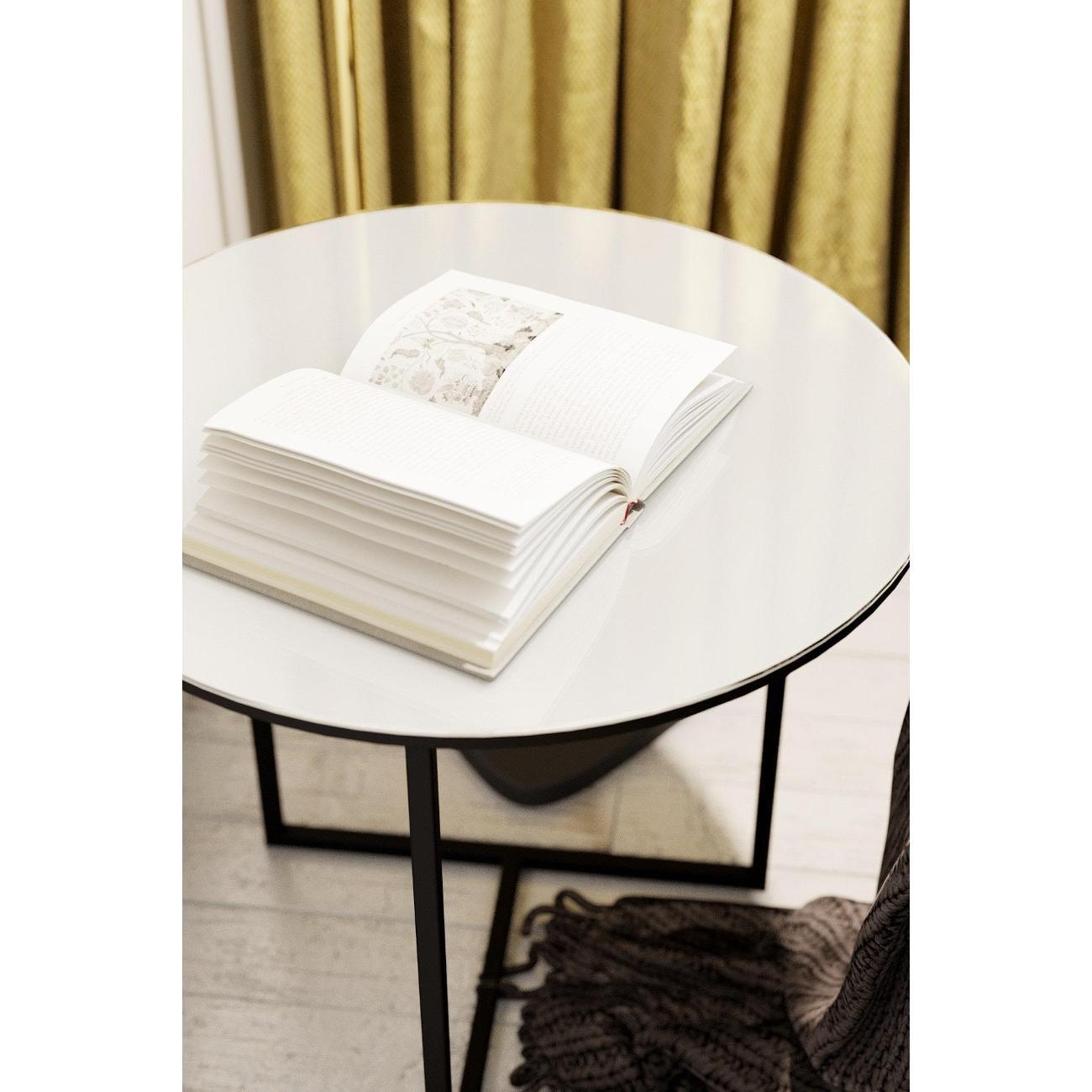 Стол журнальный Калифорния "Маджоре Glass" белая Lacobel