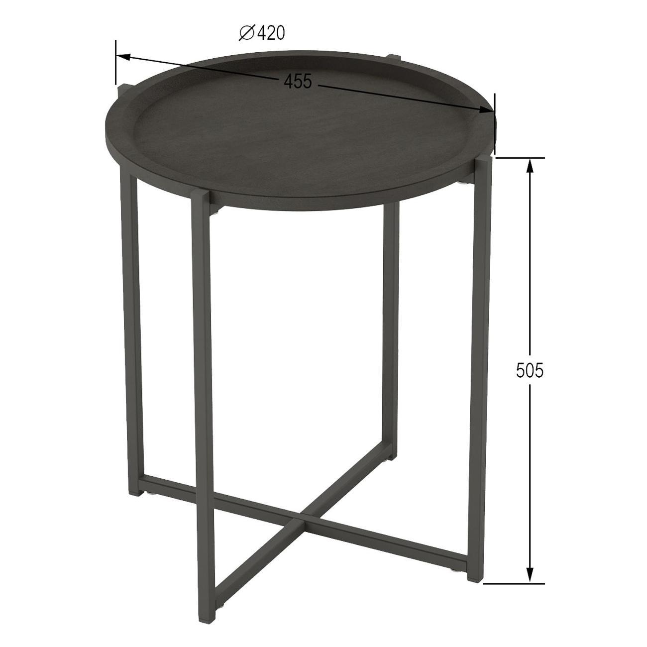 Стол журнальный Калифорния Бьерн черный лофт/черный