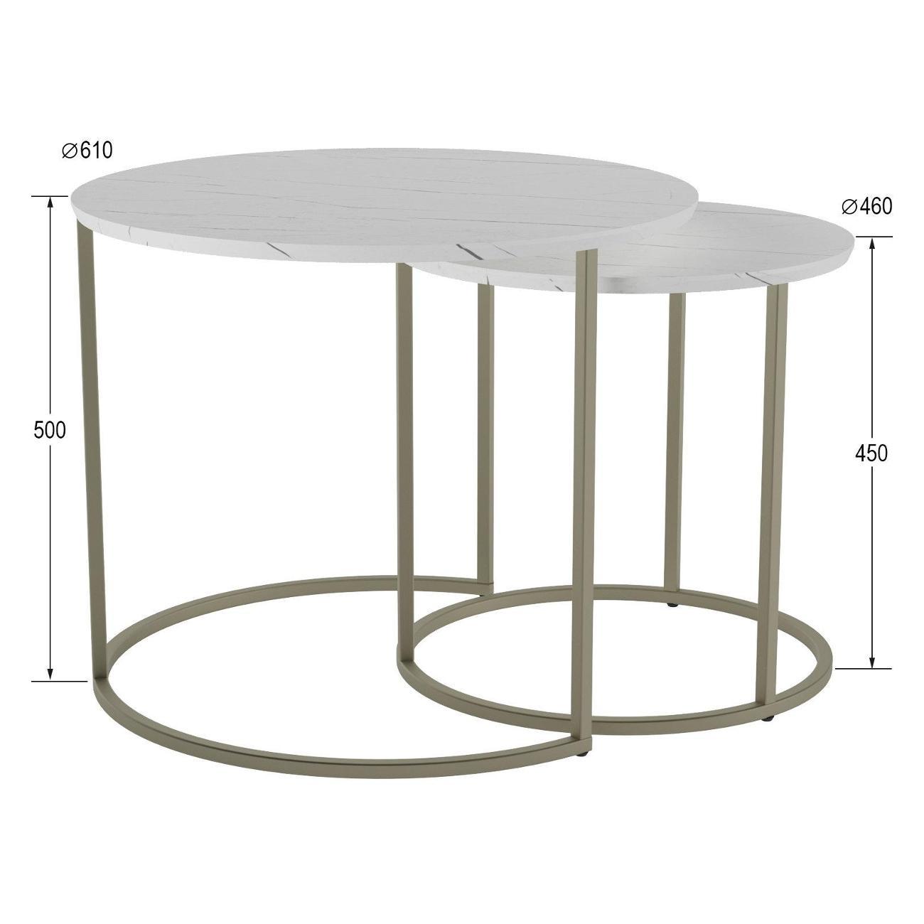Стол журнальный Калифорния Лесли белый мрамор/титан