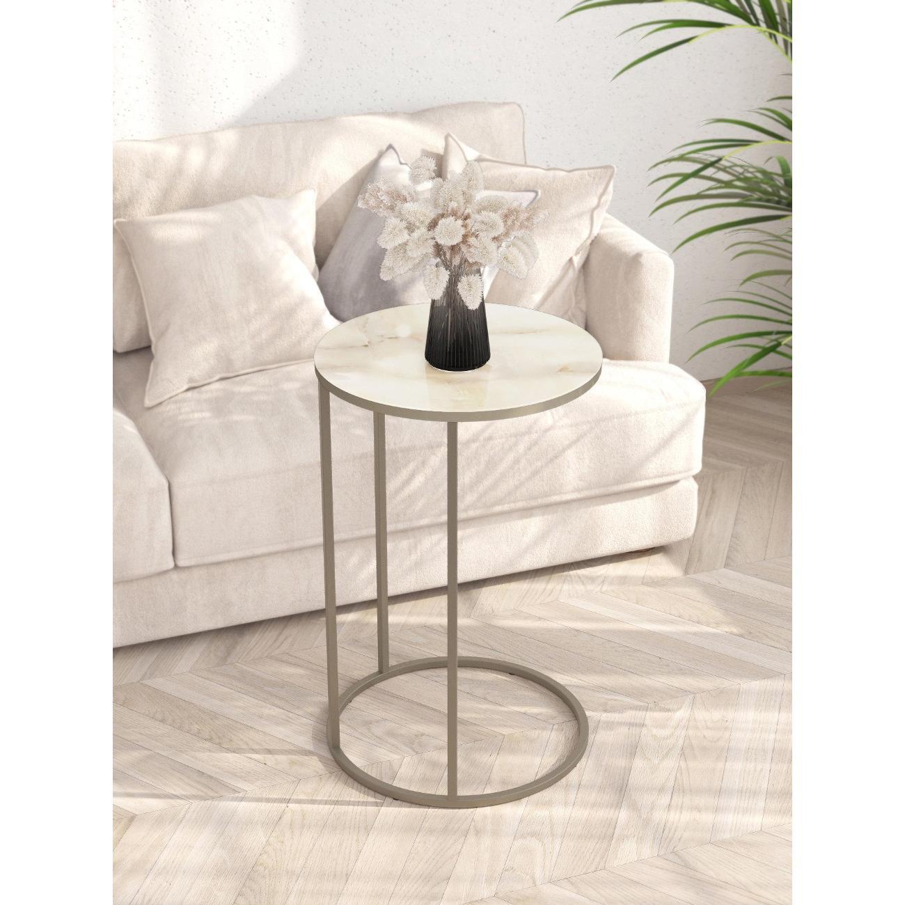 Стол журнальный Калифорния Остин УФ бежевый оникс