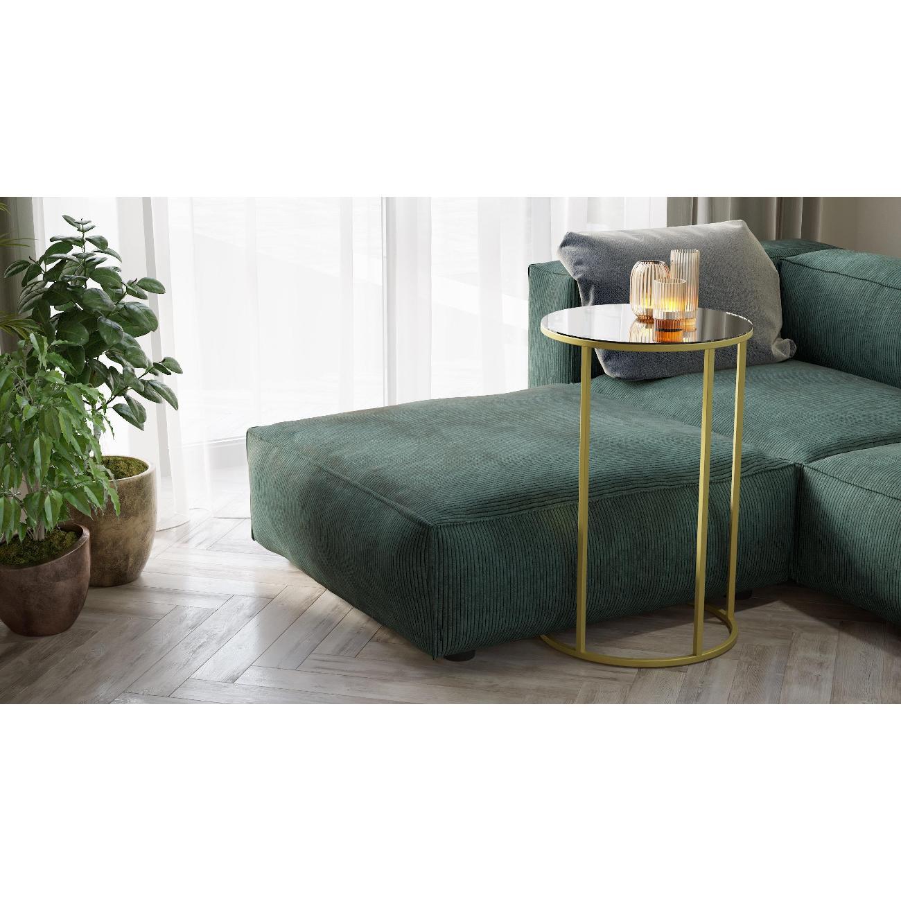 Стол журнальный Калифорния Остин Glass Черная лакобель/Золото