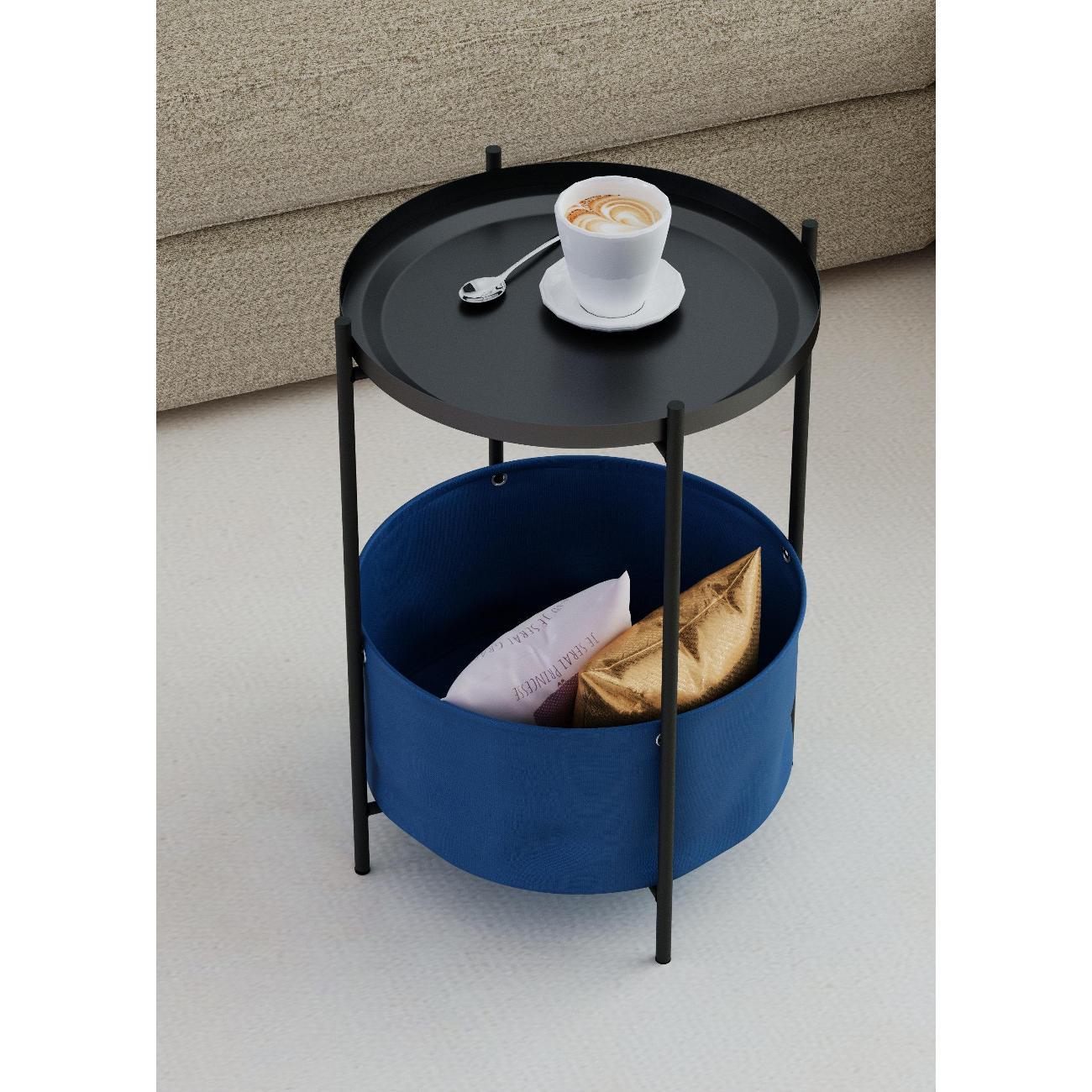 Стол журнальный Lavaris Элдэй CUBA DENIM(синий)/черный муар