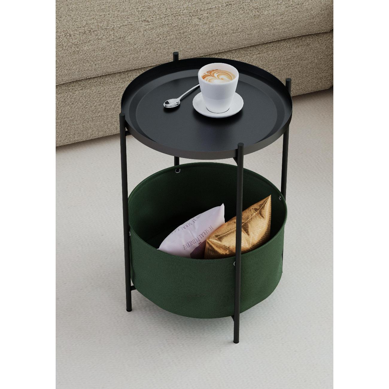 Стол журнальный Lavaris Элдэй CUBA khak(Хаки)i/черный муар