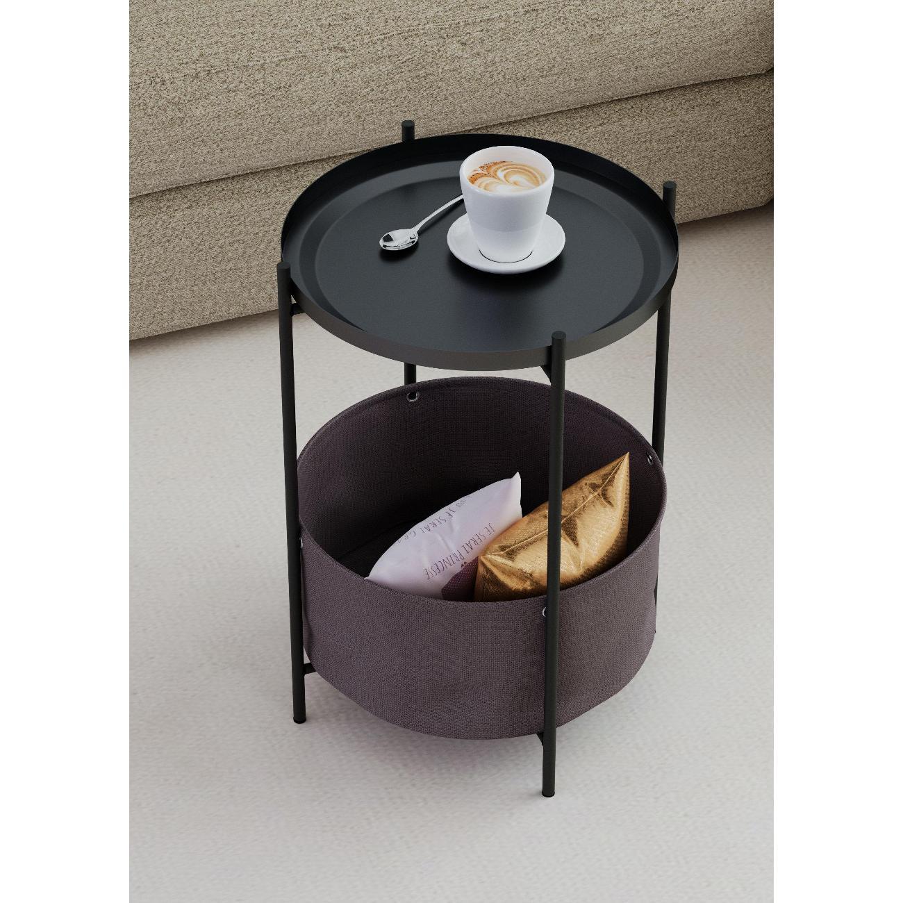 Стол журнальный Lavaris Элдэй CUBA CHOCOLATE(Коричневый)/черный муар