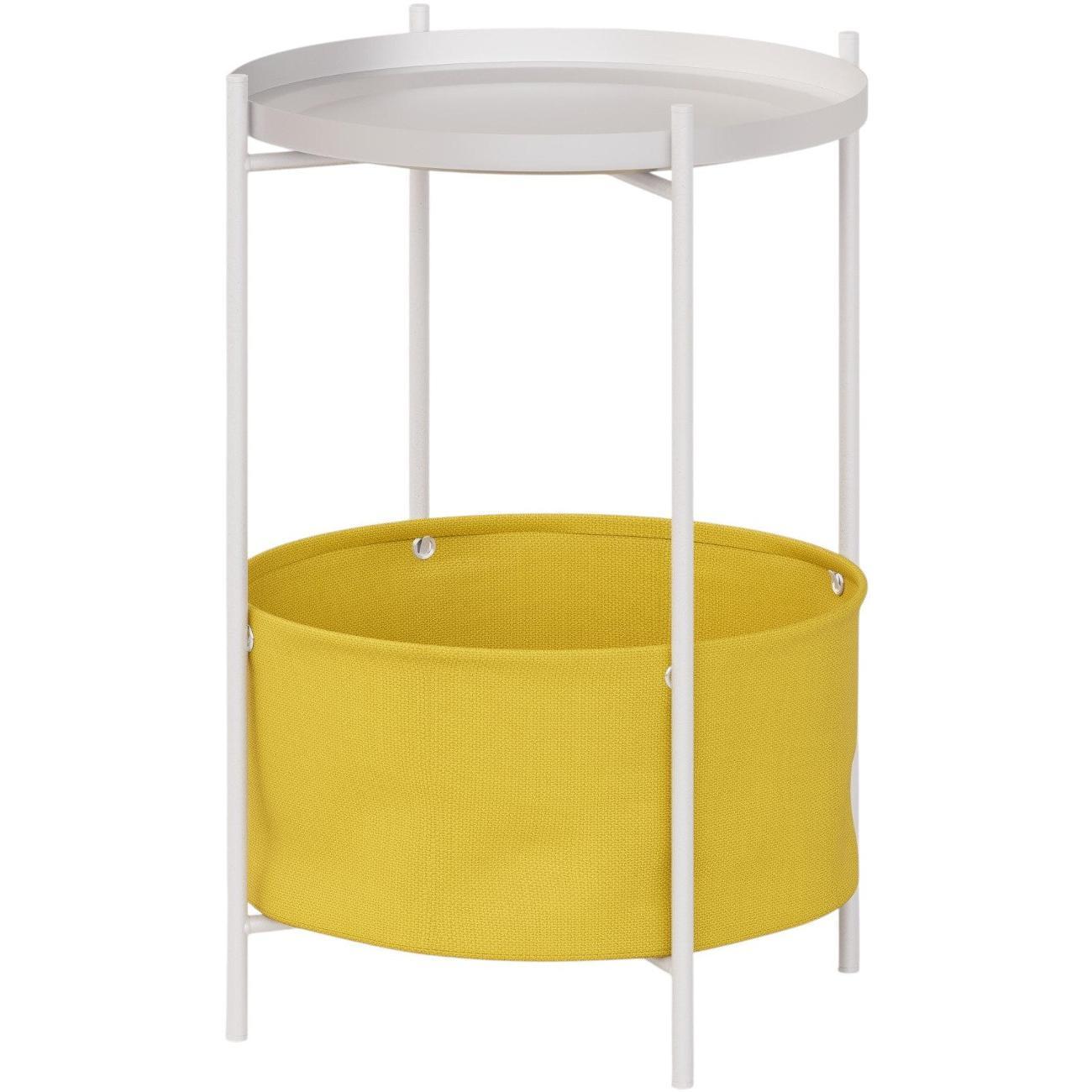 Стол журнальный Lavaris Элдэй CUBA SUNNY(Желтый)/белый муар