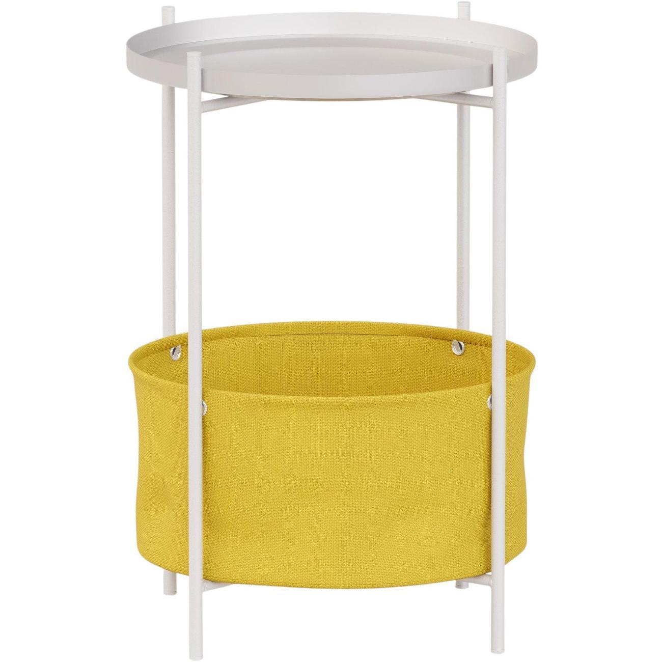 Стол журнальный Lavaris Элдэй CUBA SUNNY(Желтый)/белый муар