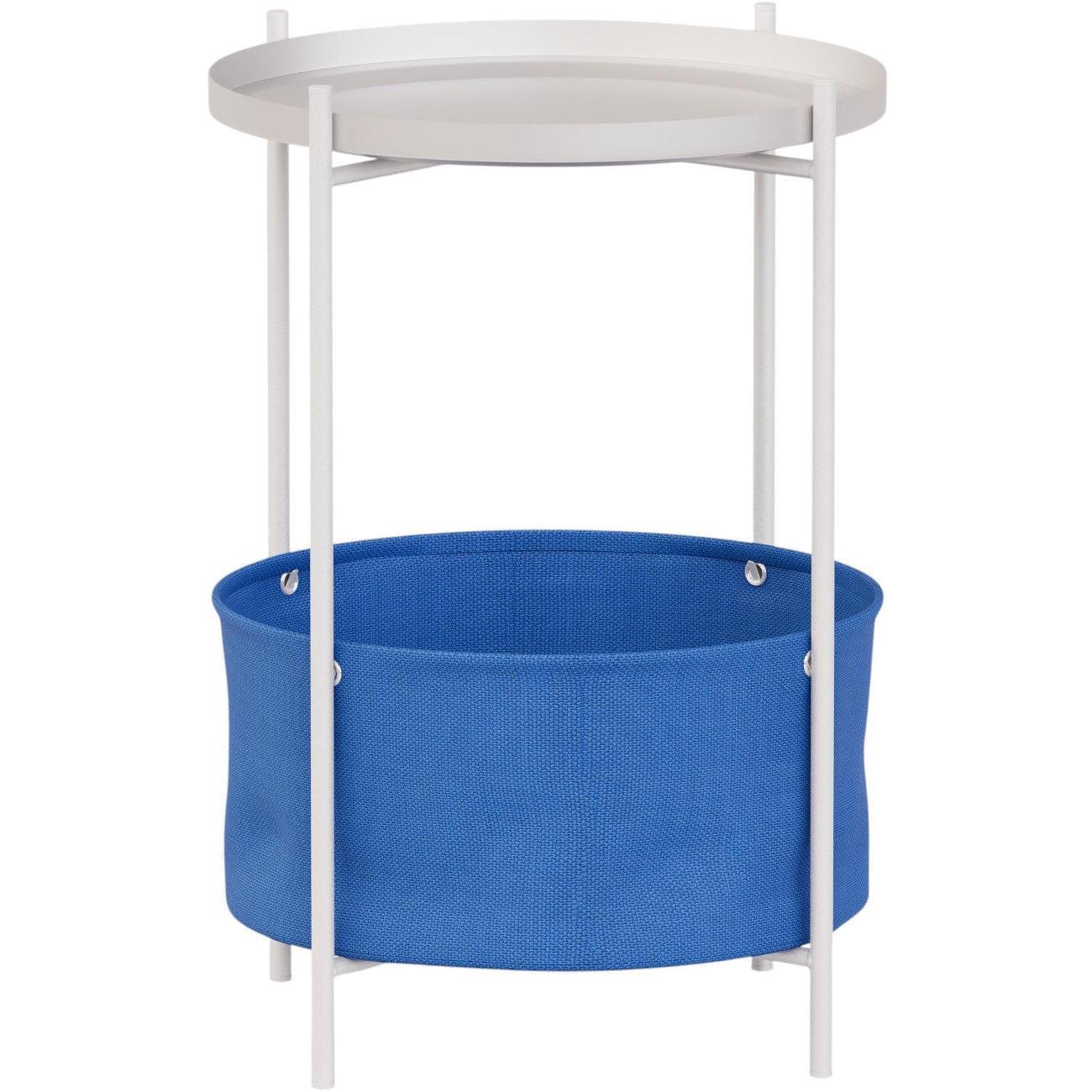 Стол журнальный Lavaris Элдэй CUBA DEEP SEA(ярко синий)/белый муар