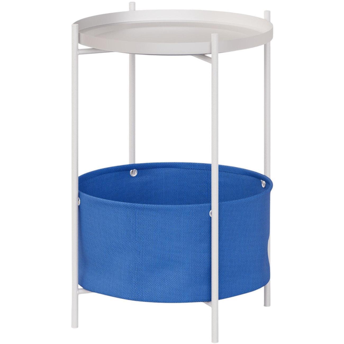 Стол журнальный Lavaris Элдэй CUBA DEEP SEA(ярко синий)/белый муар