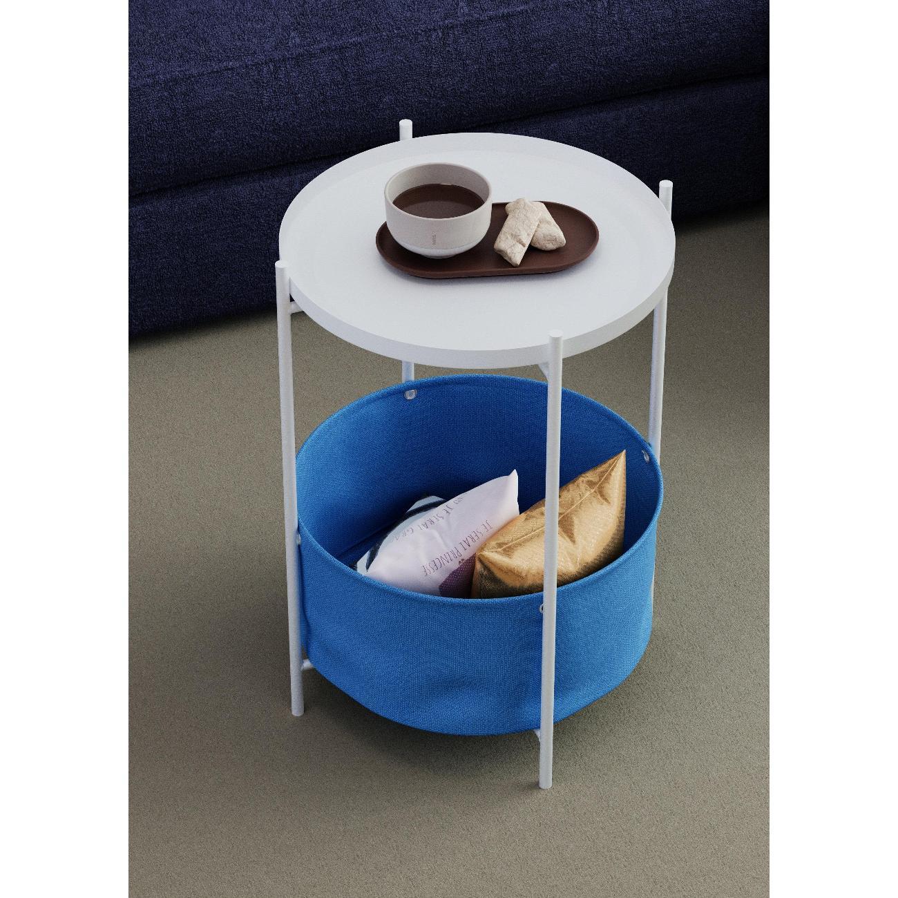 Стол журнальный Lavaris Элдэй CUBA DEEP SEA(ярко синий)/белый муар