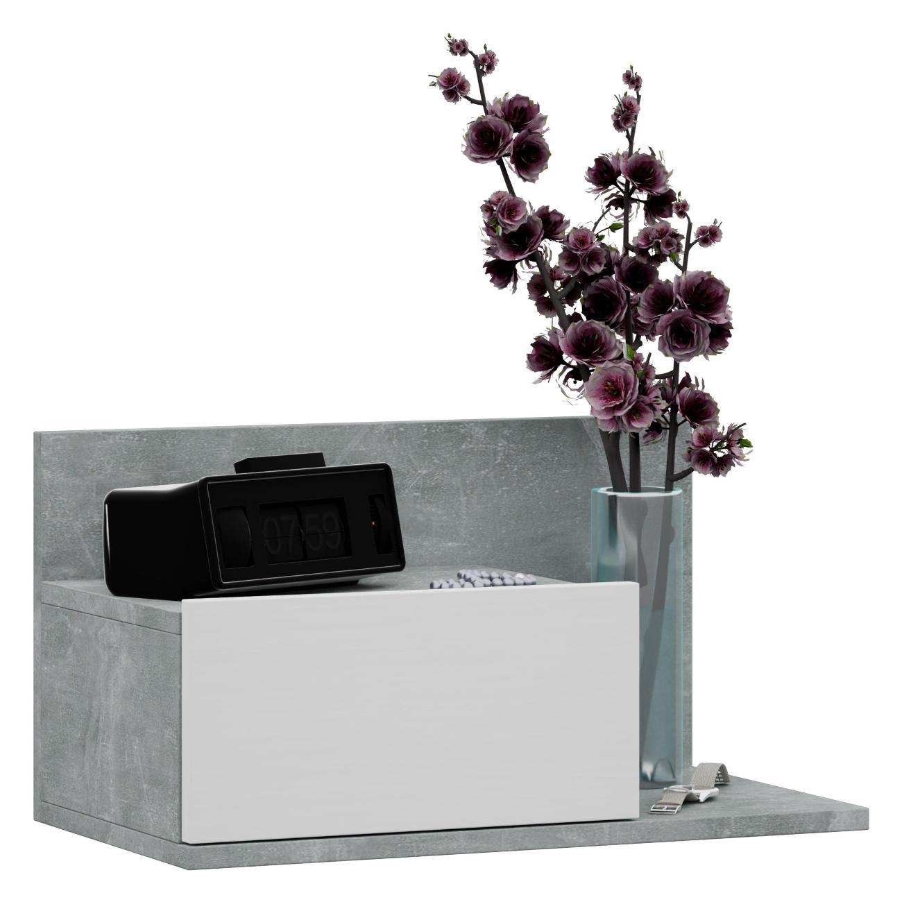 Тумба MFMaster Витто-98 бетон-белый