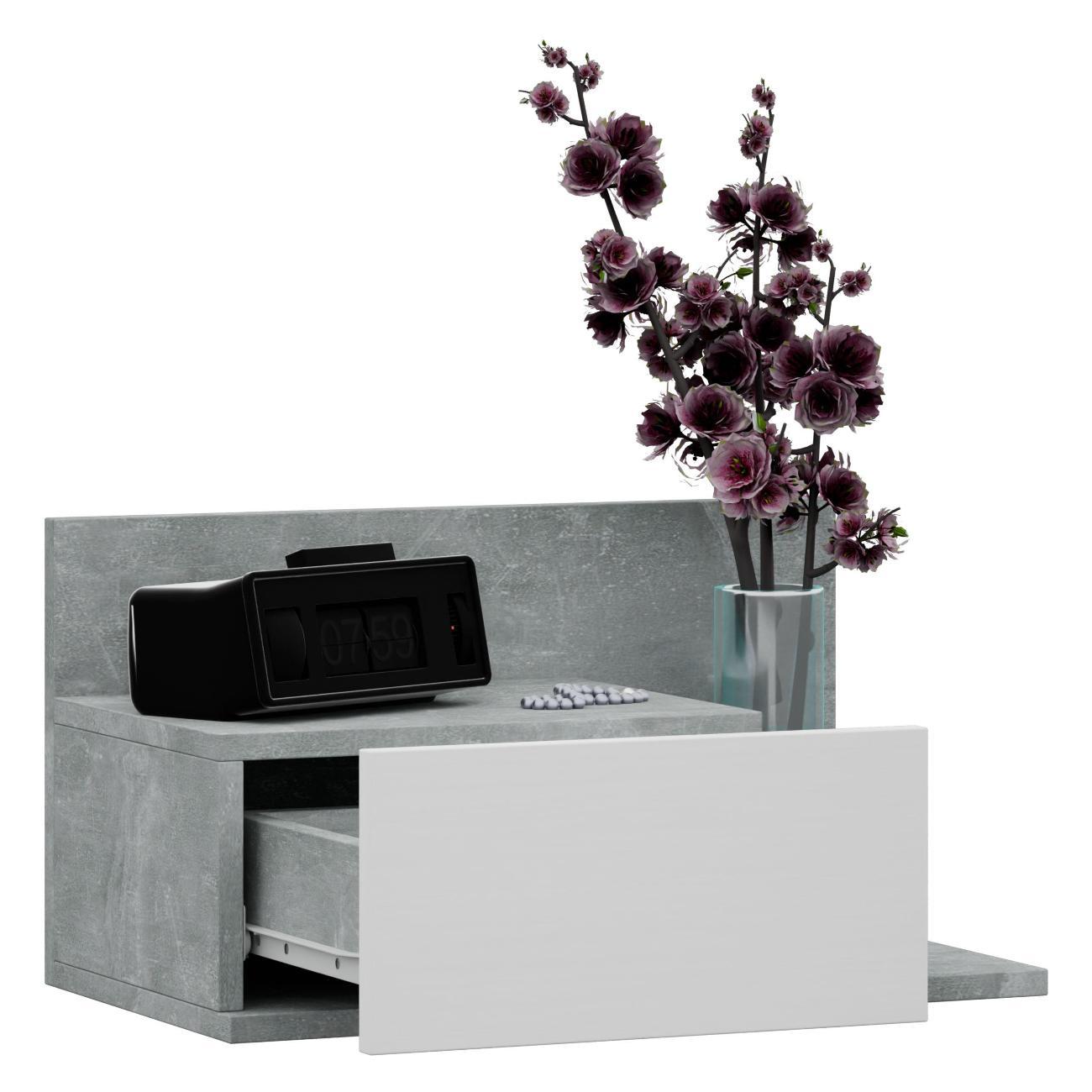 Тумба MFMaster Витто-98 бетон-белый