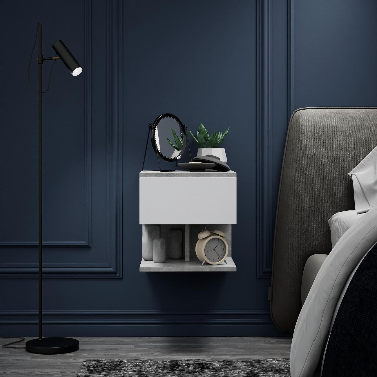 Тумба MFMaster Витто-101 бетон-белый