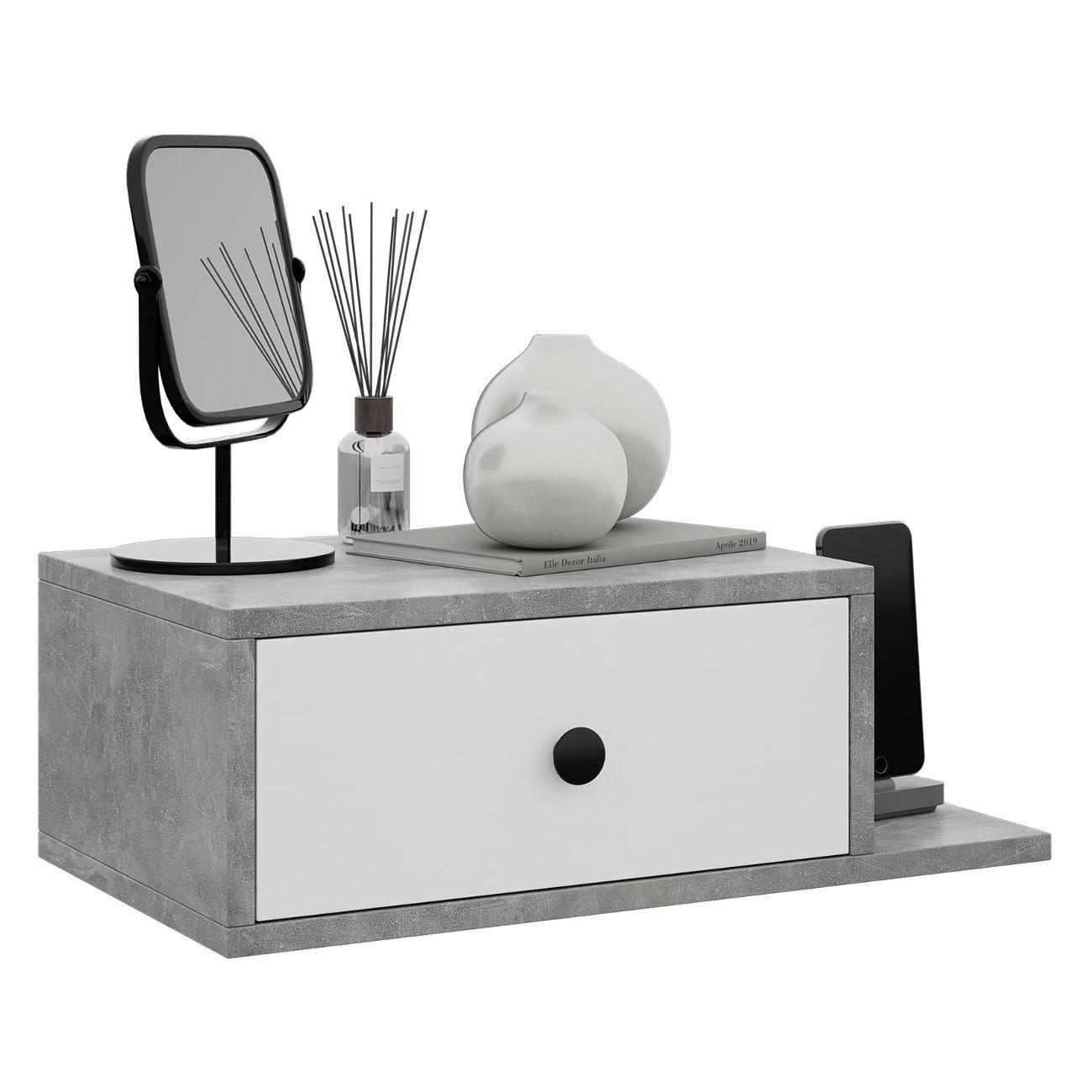 Тумба MFMaster Витто-102 бетон-белый