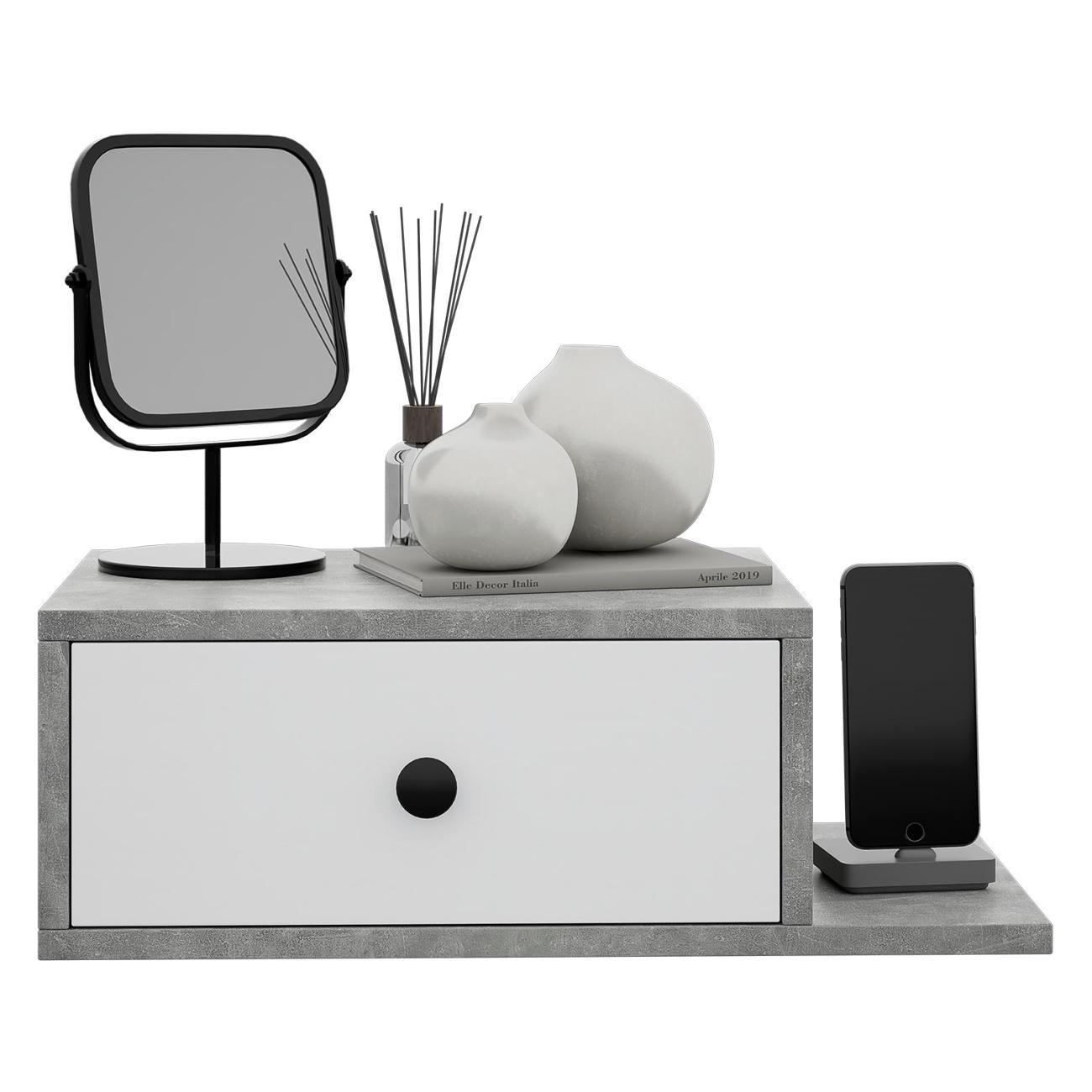 Тумба MFMaster Витто-102 бетон-белый