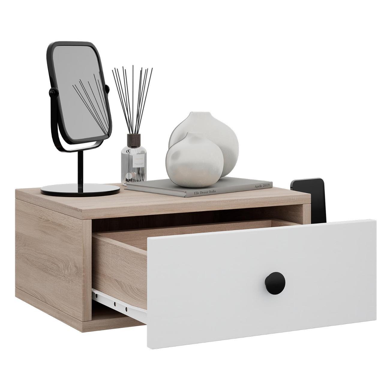 Тумба MFMaster Витто-102 дуб сонома-белый