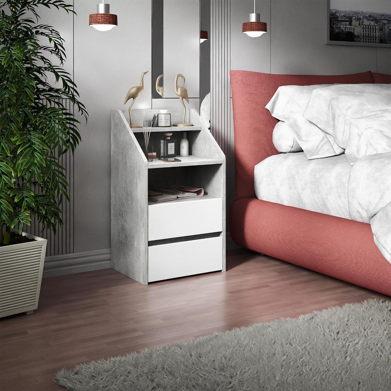 Тумба MFMaster Витто-165 бетон-белый