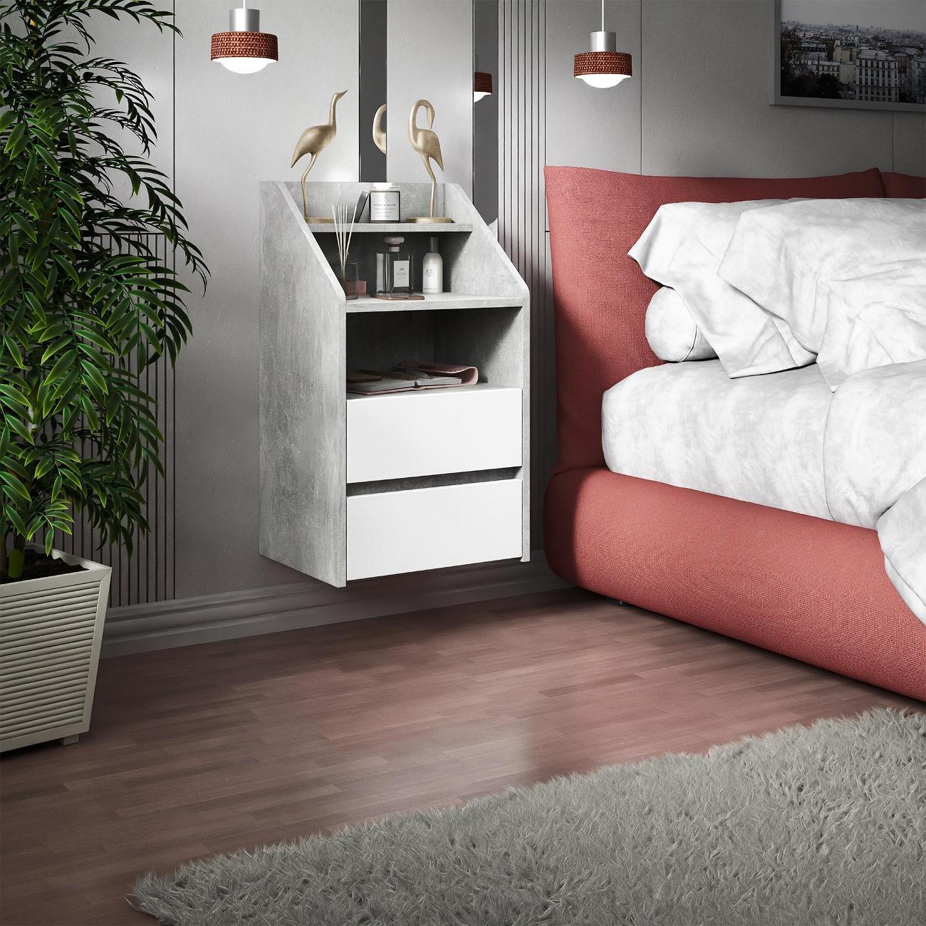 Тумба MFMaster Витто-165 бетон-белый