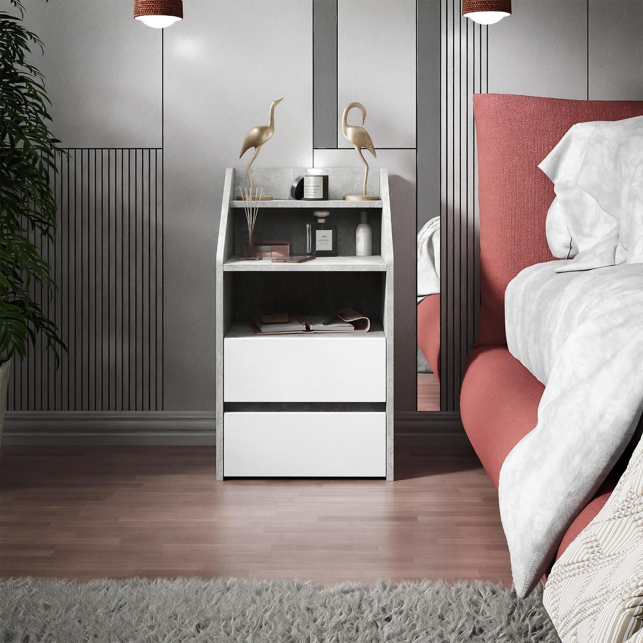 Тумба MFMaster Витто-165 бетон-белый