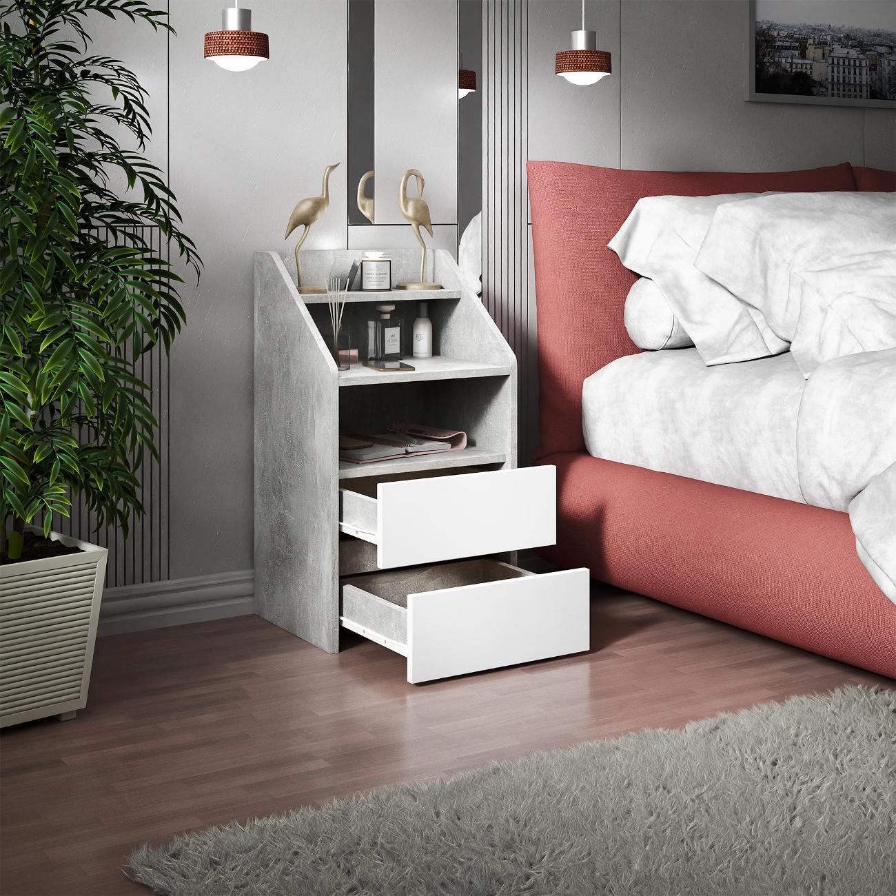 Тумба MFMaster Витто-165 бетон-белый