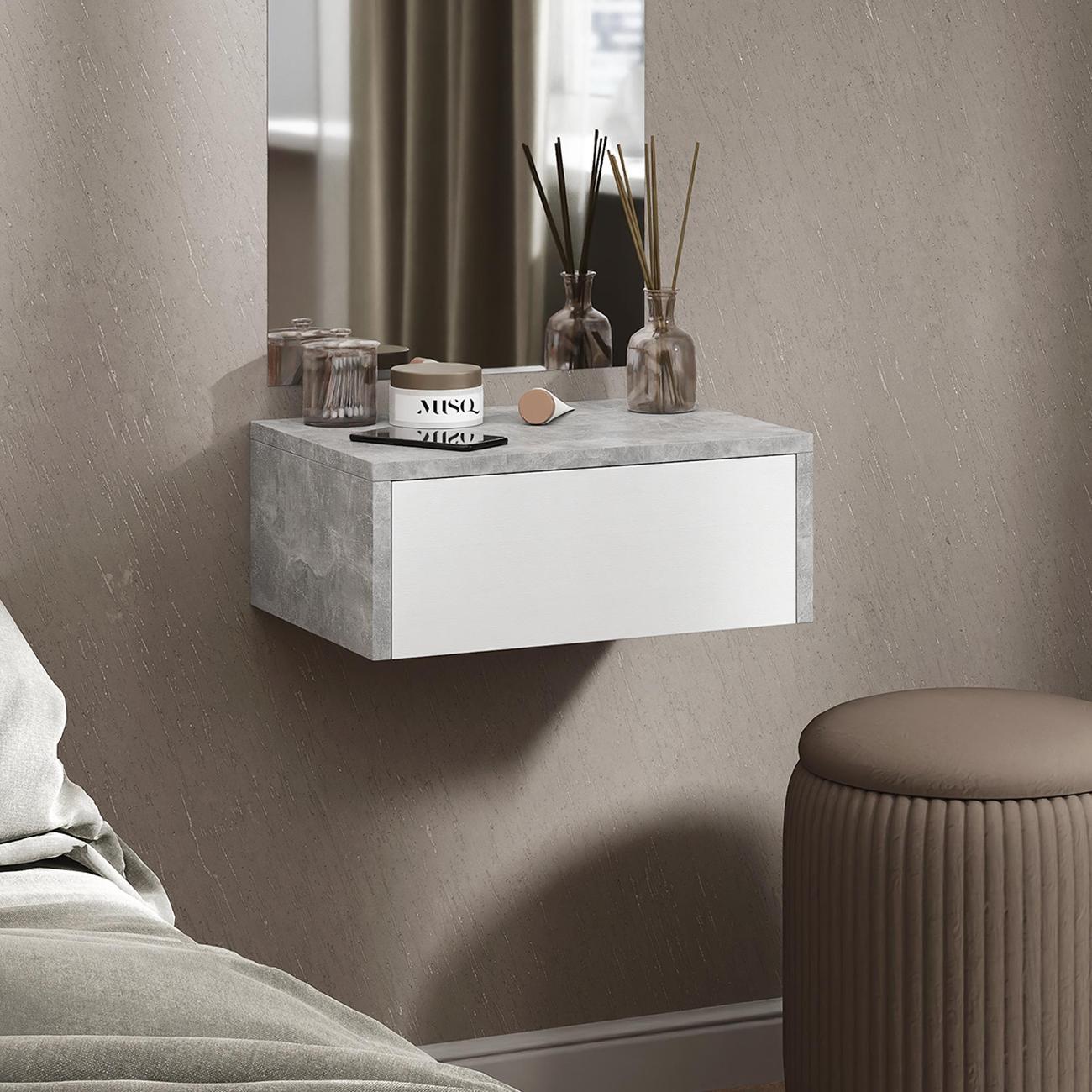 Тумба MFMaster Уно-748 бетон-белый