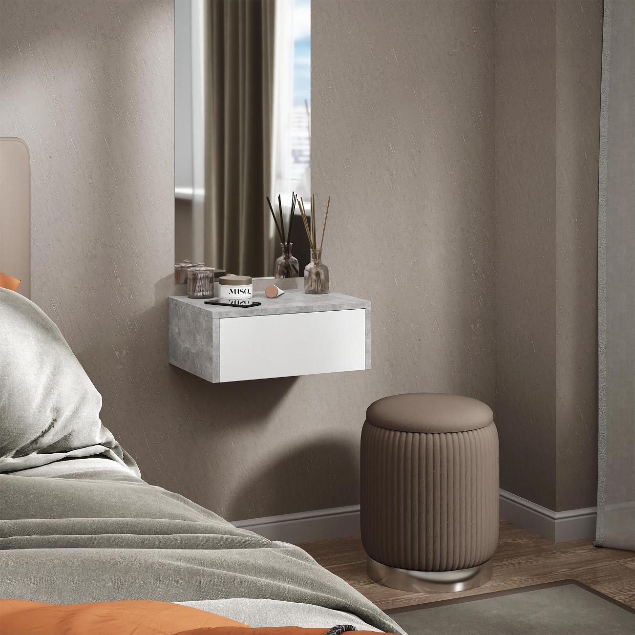 Тумба MFMaster Уно-748 бетон-белый