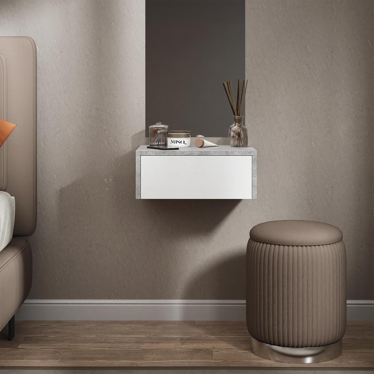 Тумба MFMaster Уно-748 бетон-белый