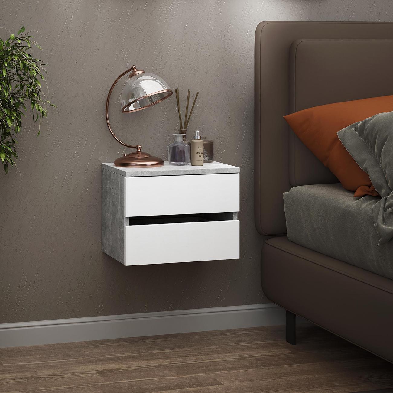 Тумба MFMaster Триверо-722 бетон-белый