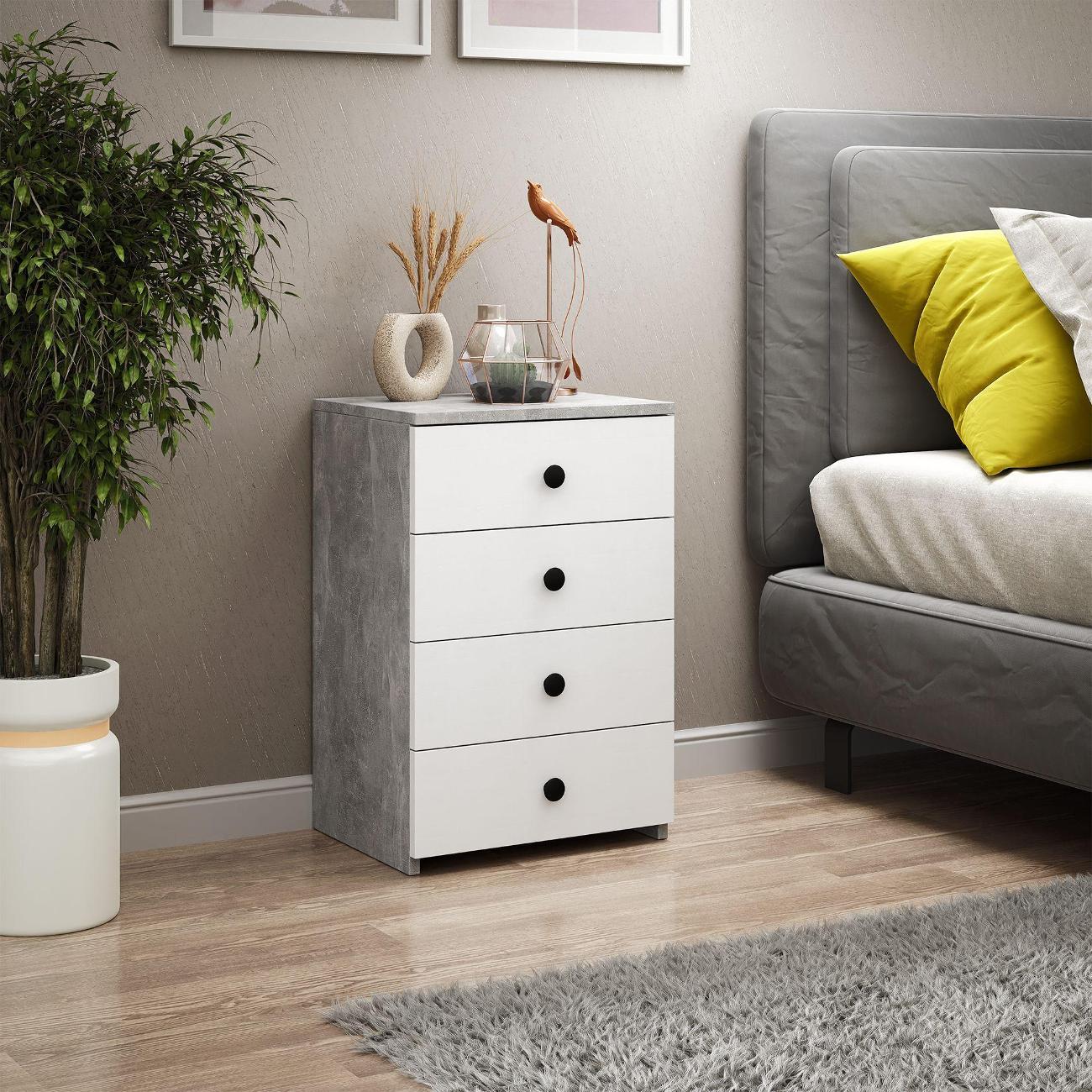 Тумба MFMaster Витто-779 бетон-белый