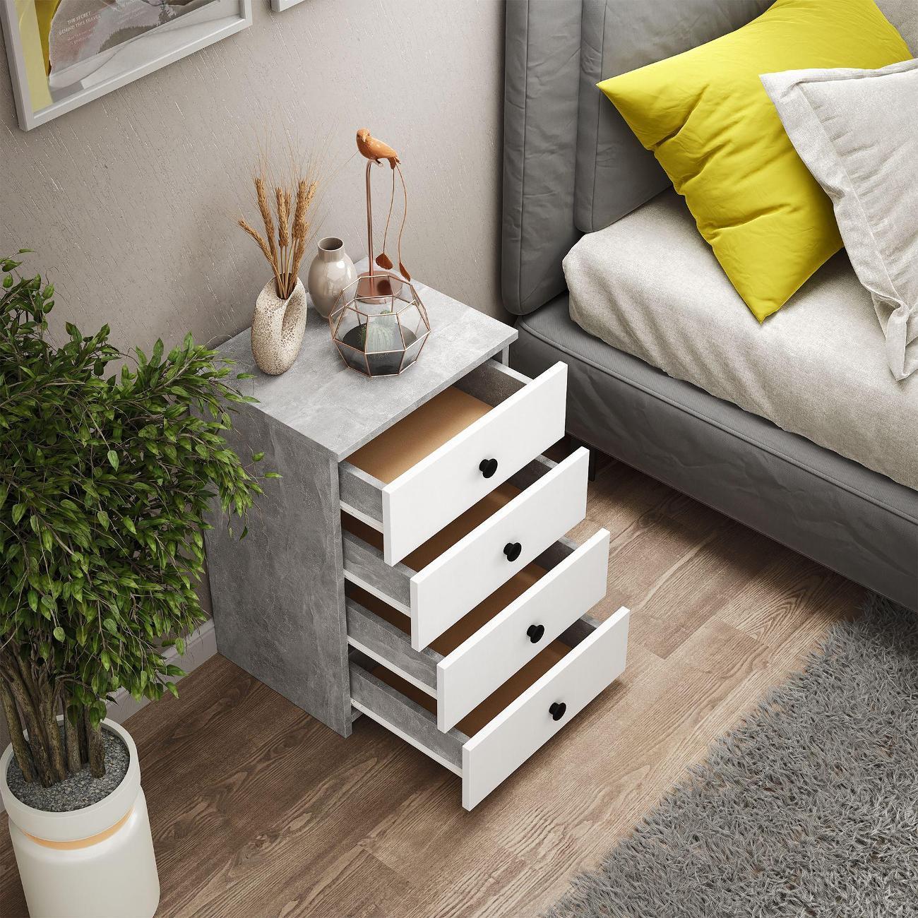 Тумба MFMaster Витто-779 бетон-белый