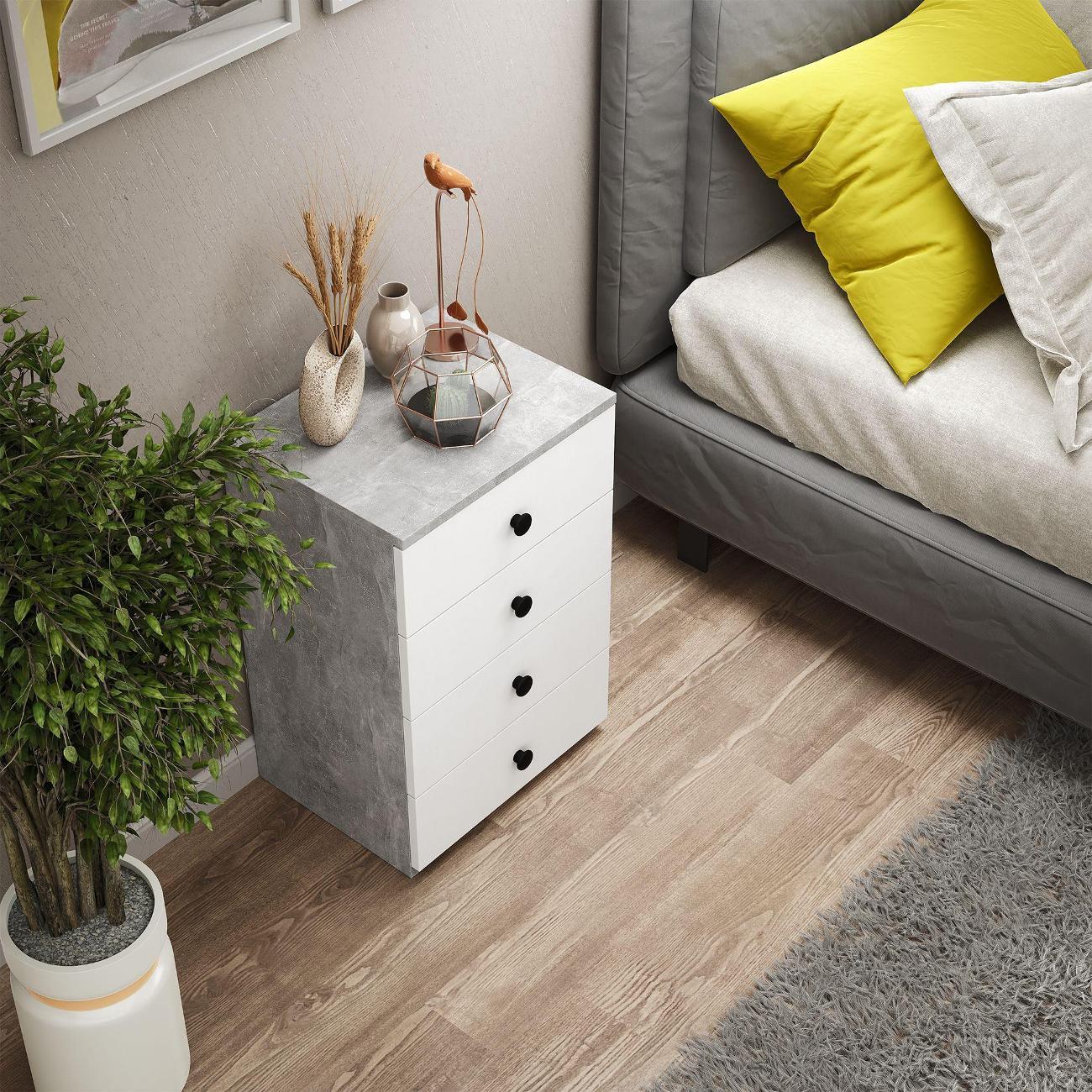 Тумба MFMaster Витто-779 бетон-белый