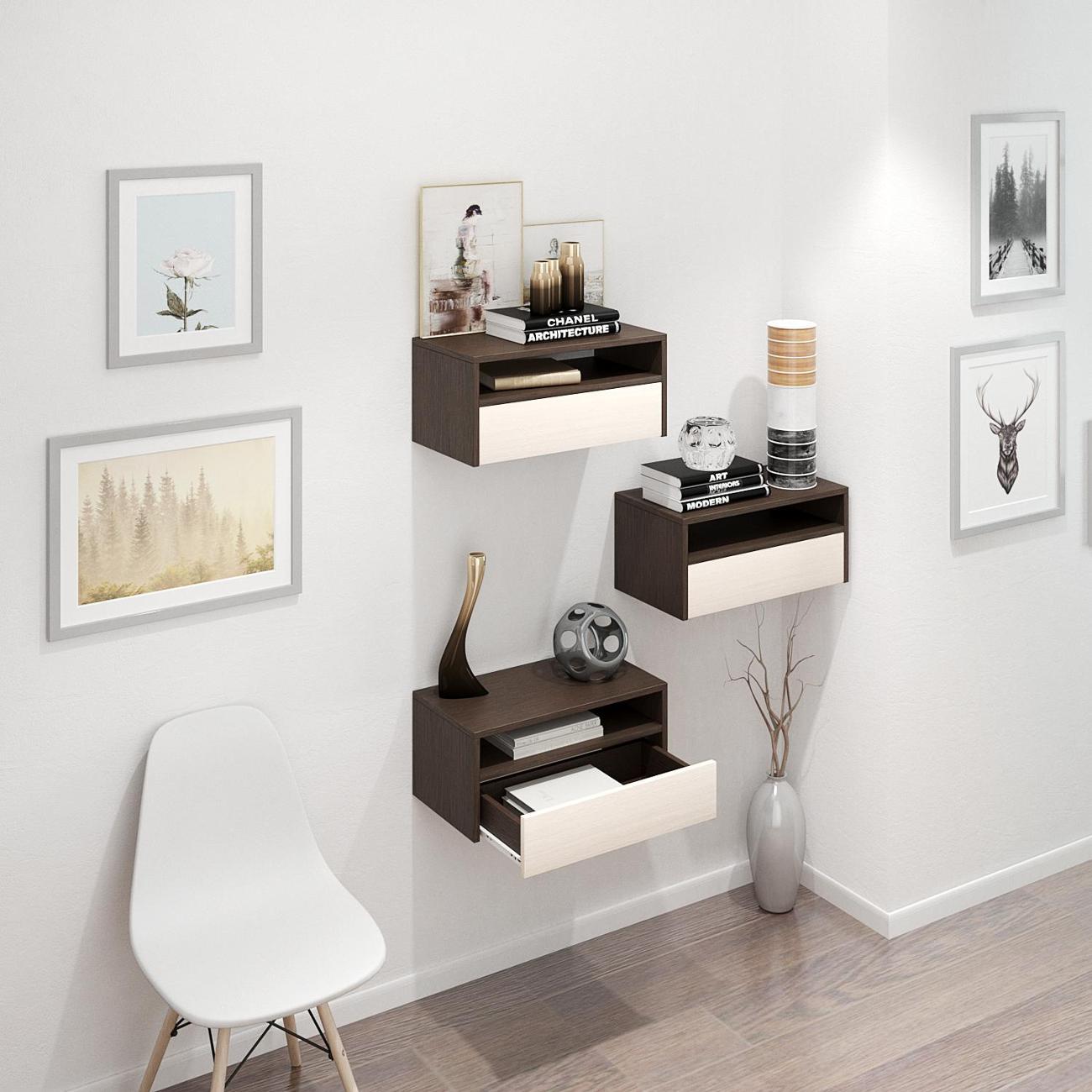 Тумба MFMaster Витто-104 венге-дуб молочный