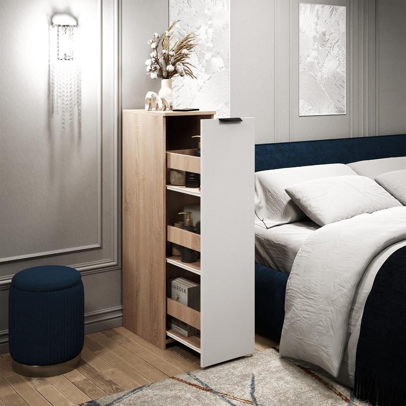 Тумба MFMaster Витто-187 дуб сонома-белый