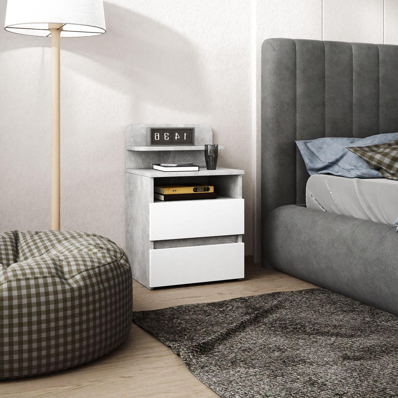 Тумба MFMaster Витто-107 бетон-белый