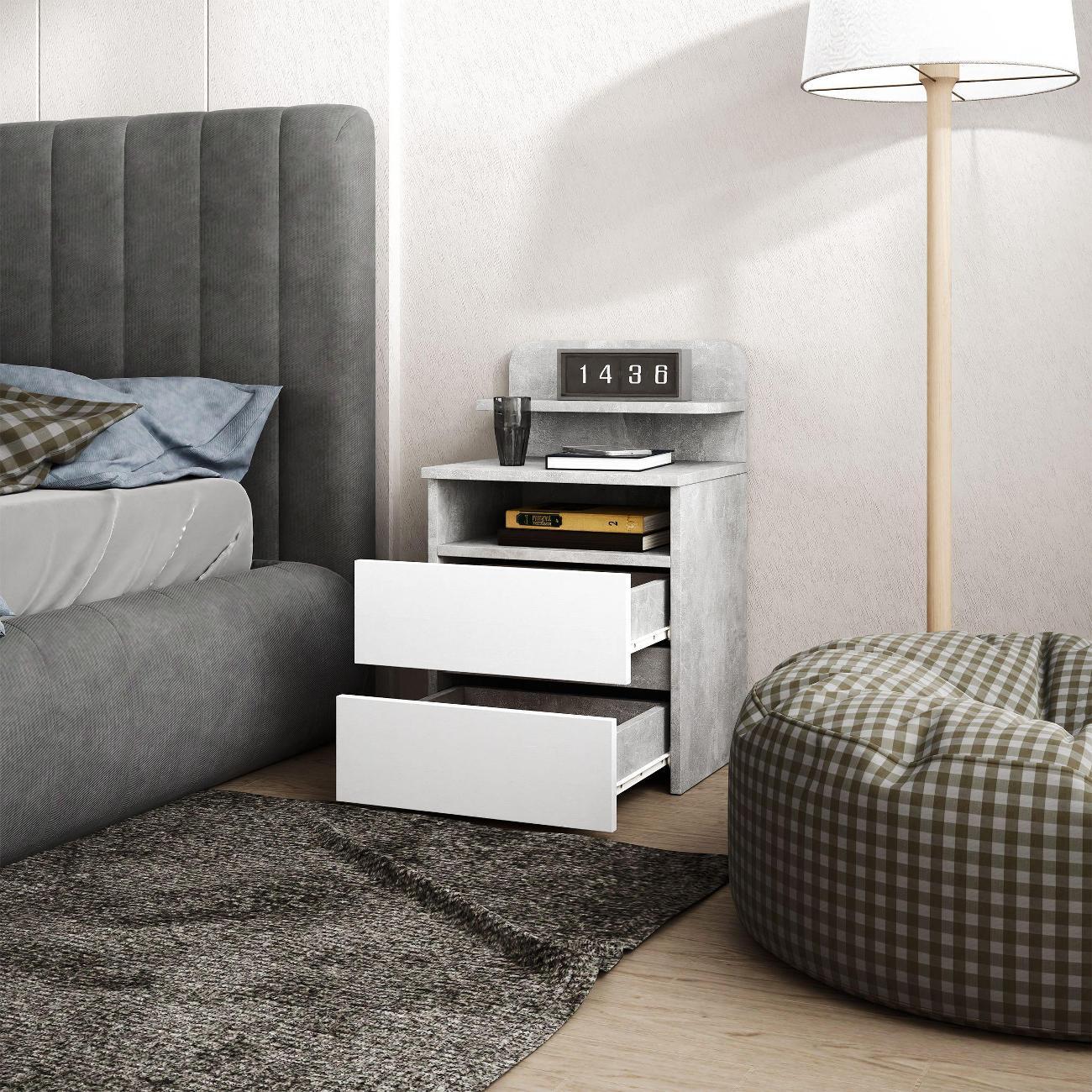 Тумба MFMaster Витто-107 бетон-белый