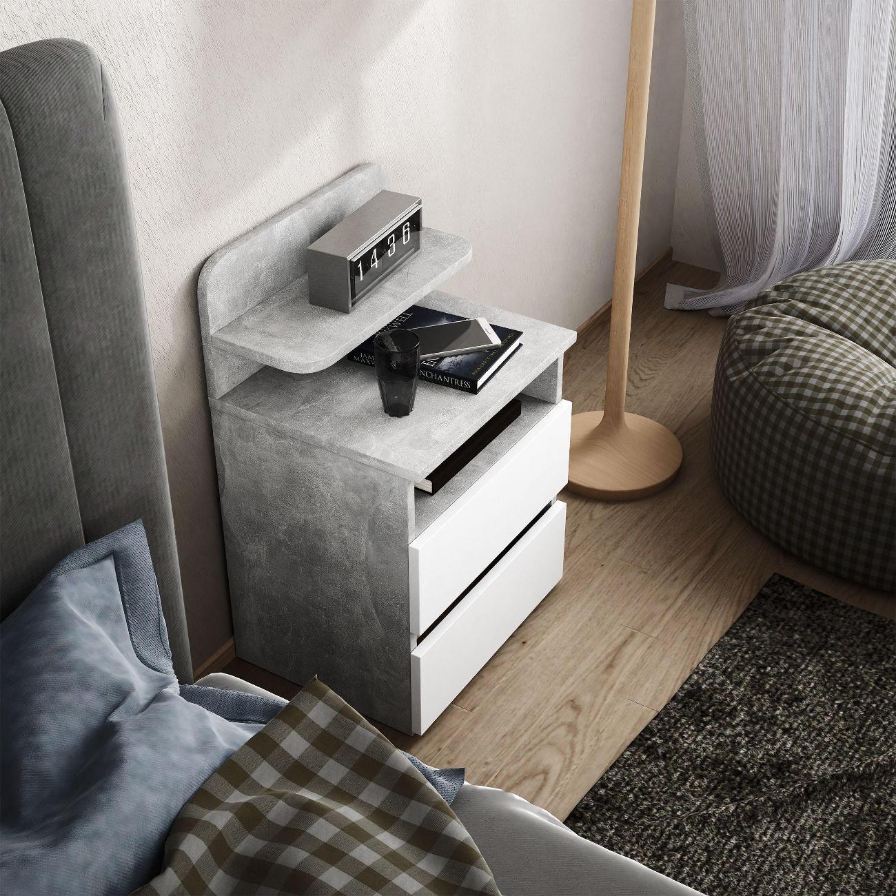 Тумба MFMaster Витто-107 бетон-белый