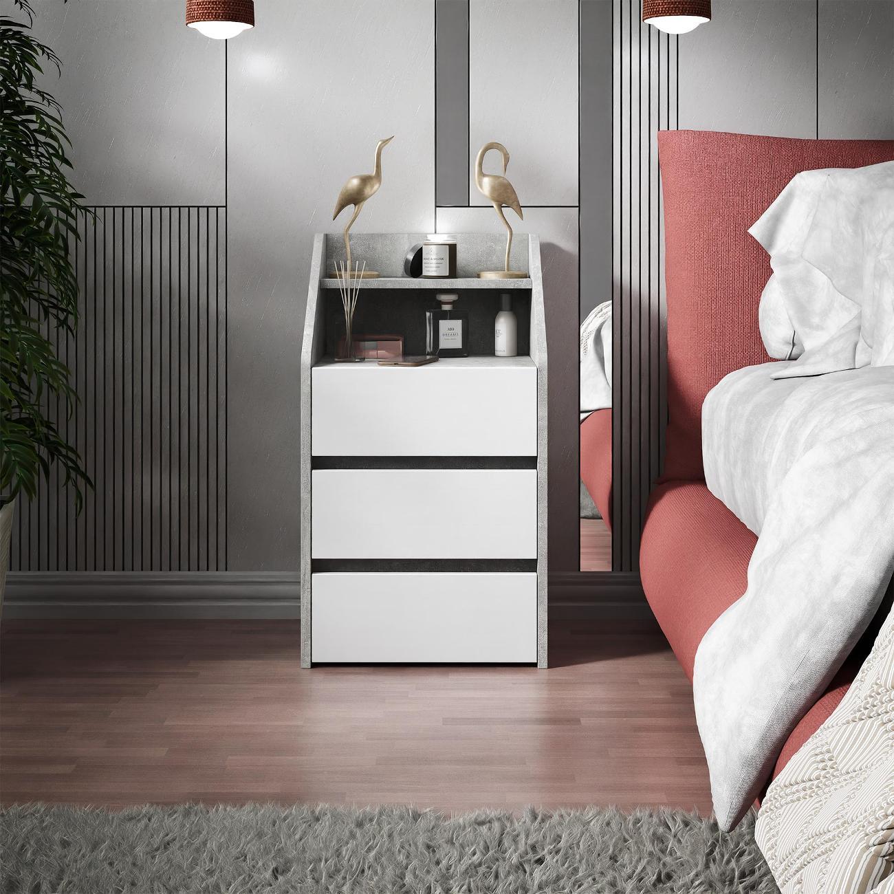 Тумба MFMaster Витто-166 бетон-белый