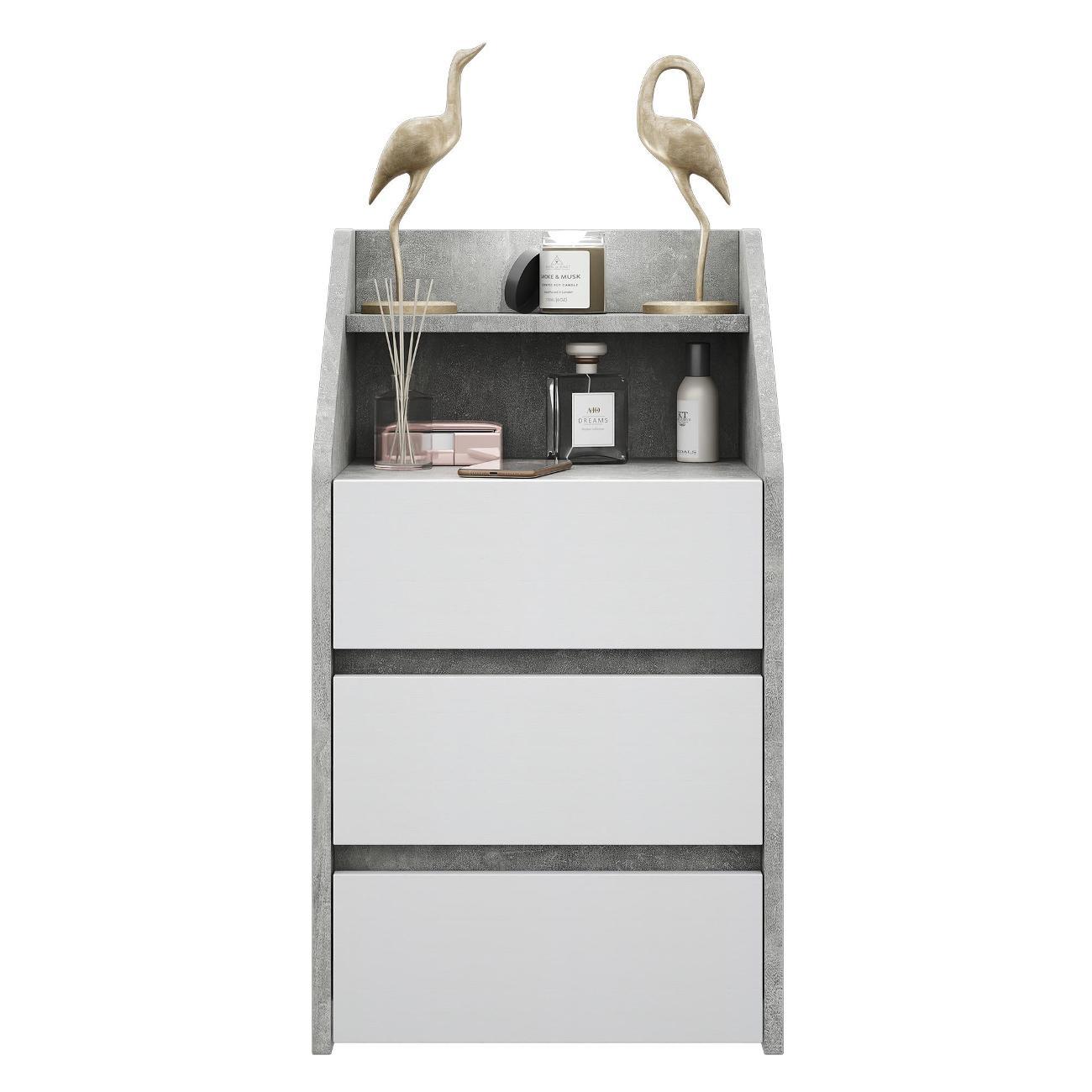 Тумба MFMaster Витто-166 бетон-белый