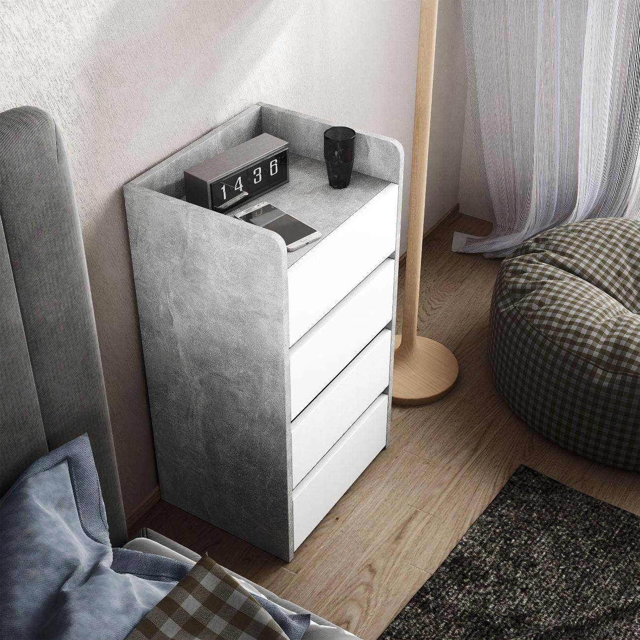 Тумба MFMaster Витто-155 бетон-белый