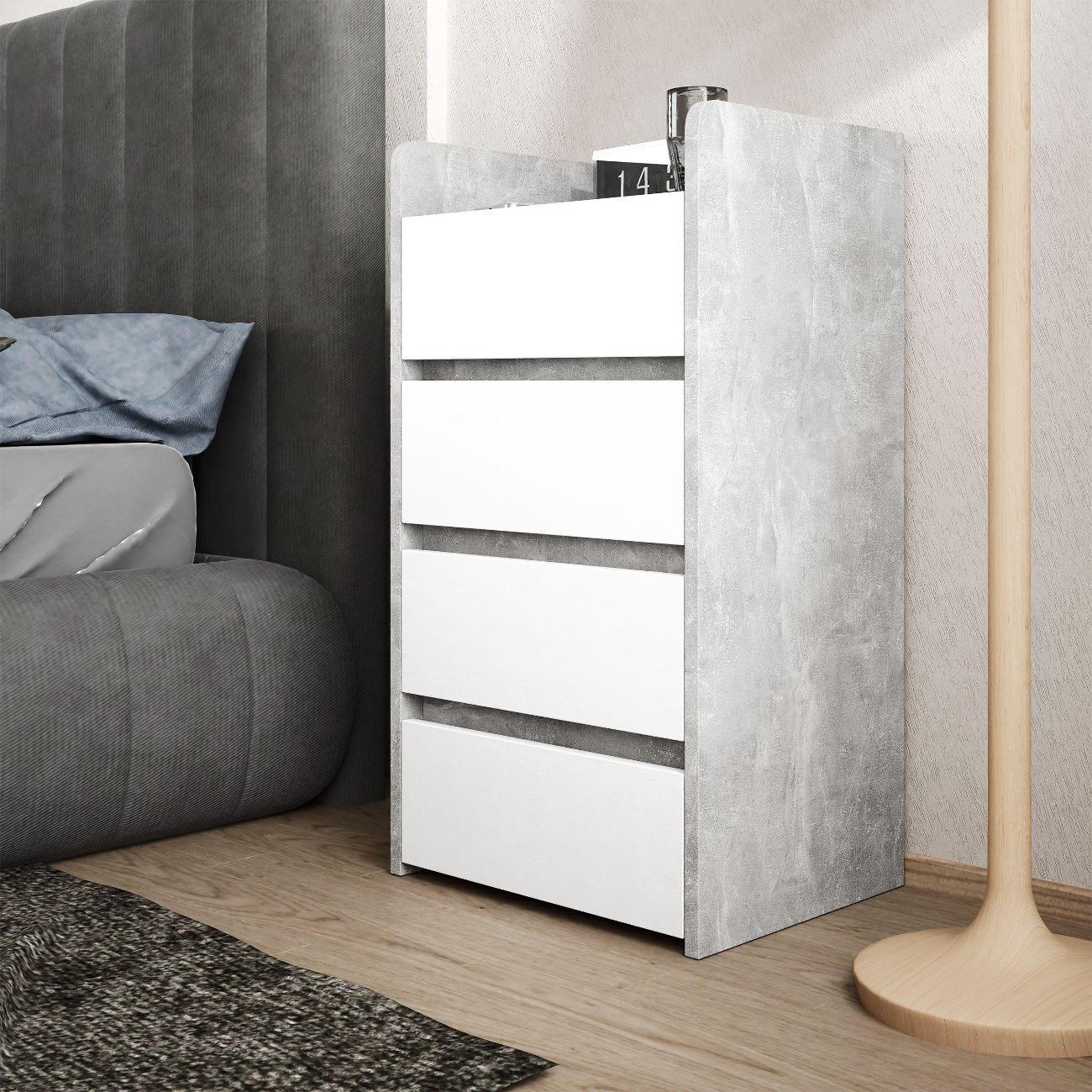 Тумба MFMaster Витто-155 бетон-белый