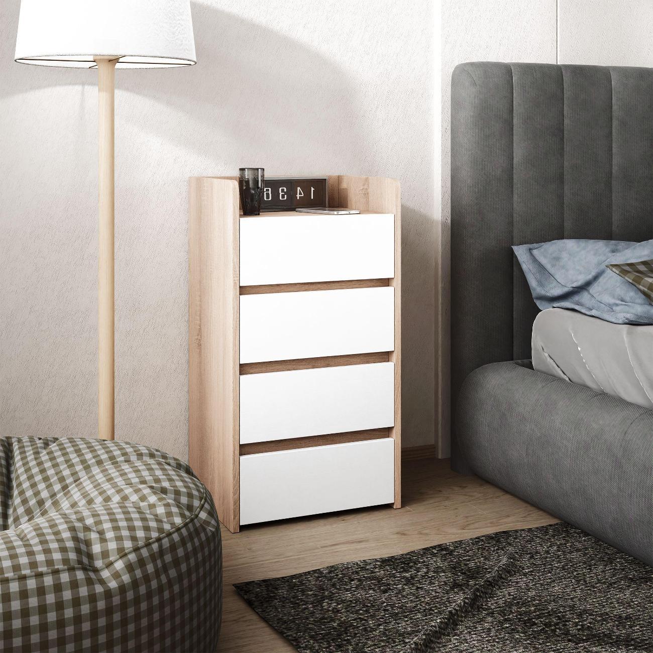 Тумба MFMaster Витто-155 дуб сонома-белый