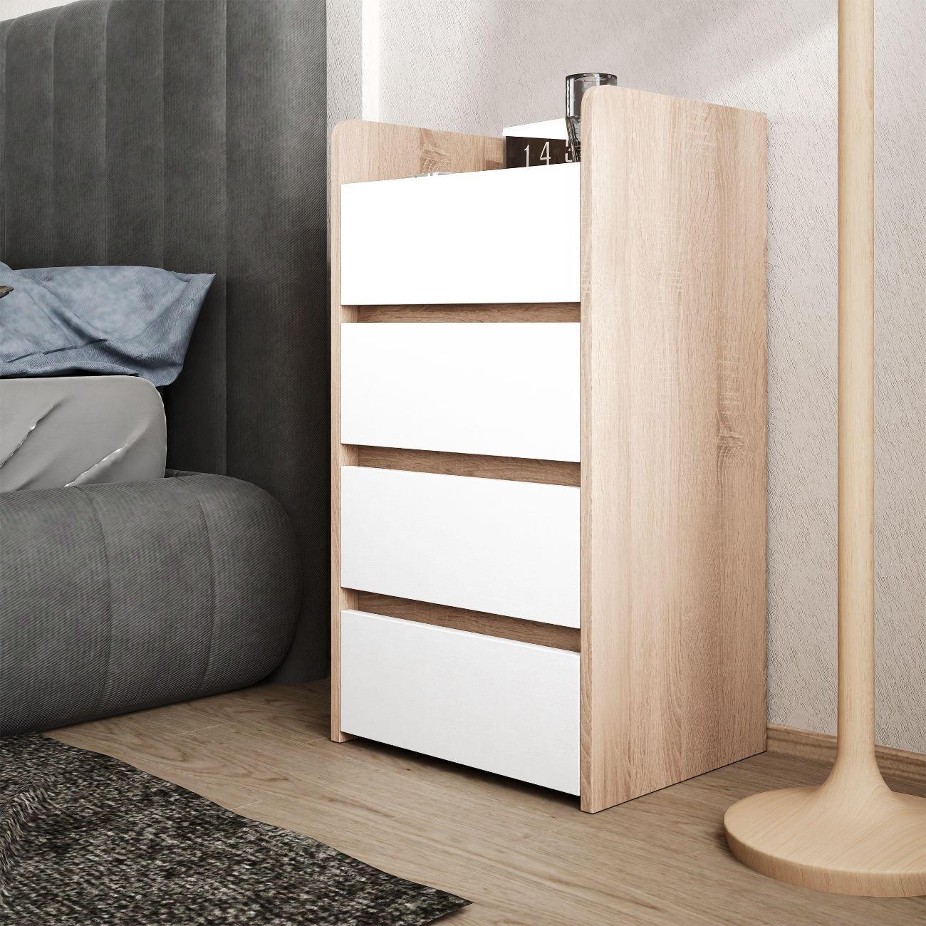 Тумба MFMaster Витто-155 дуб сонома-белый