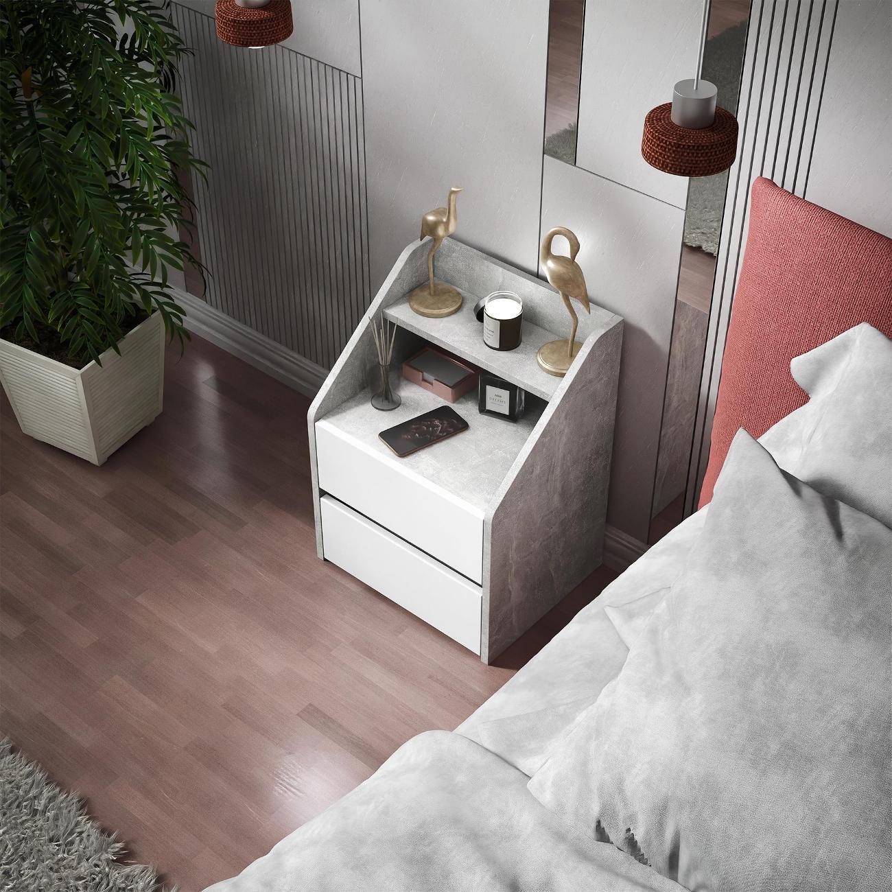 Тумба MFMaster Витто-164 бетон-белый