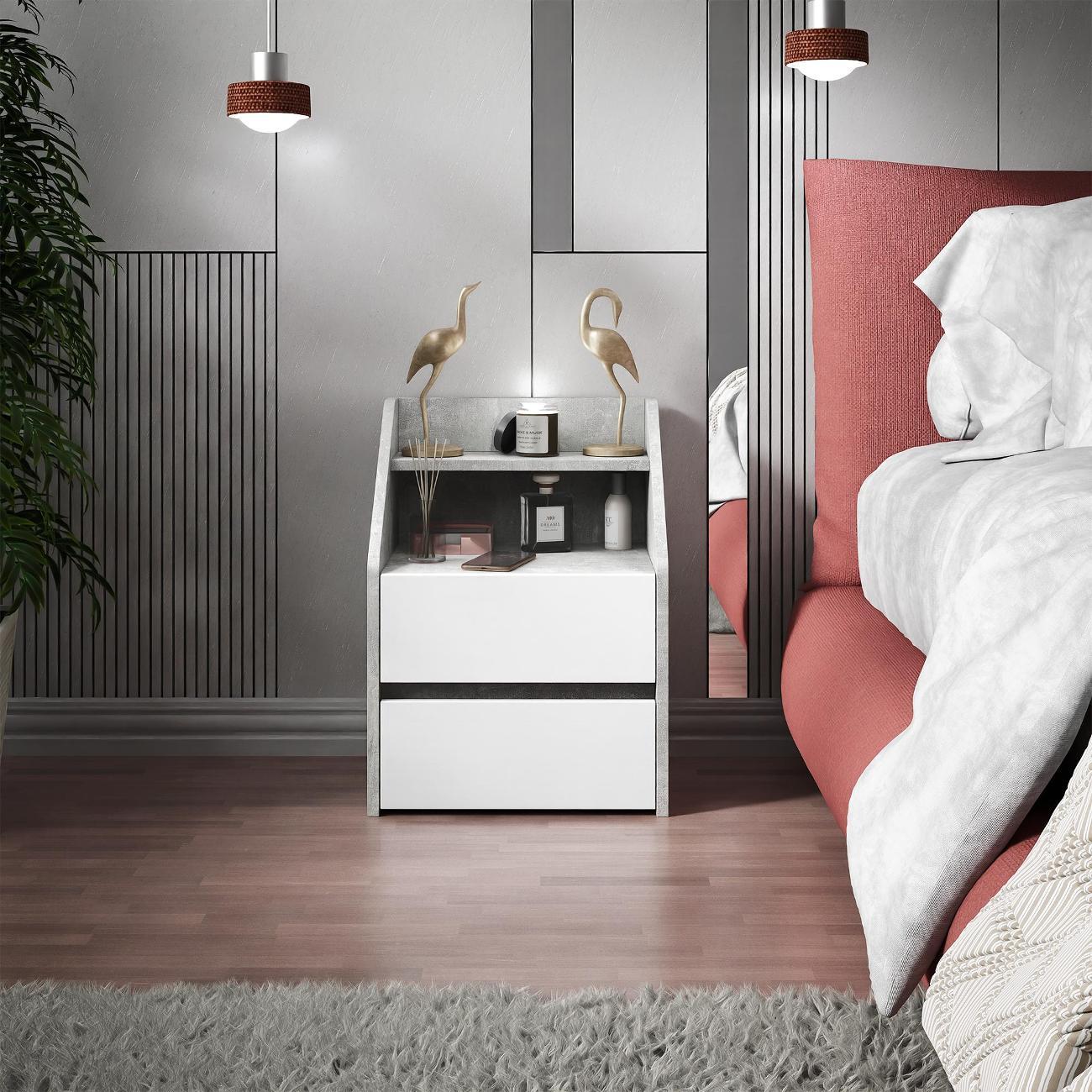 Тумба MFMaster Витто-164 бетон-белый