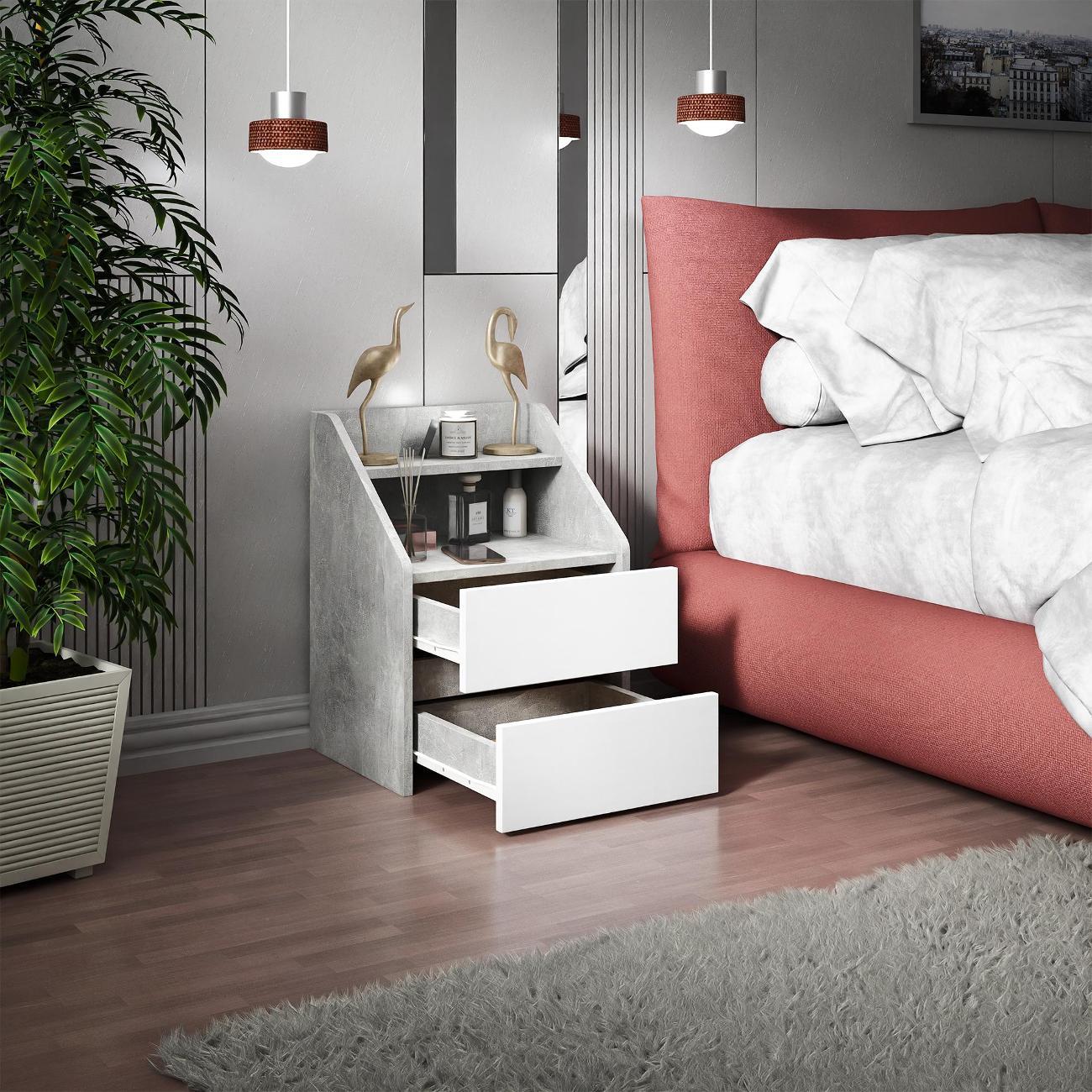 Тумба MFMaster Витто-164 бетон-белый